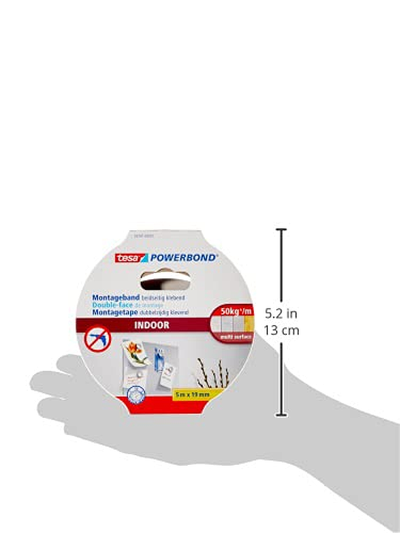 Tesa UK Powerbond Indoor,5M X 19Mm,55741-01-00