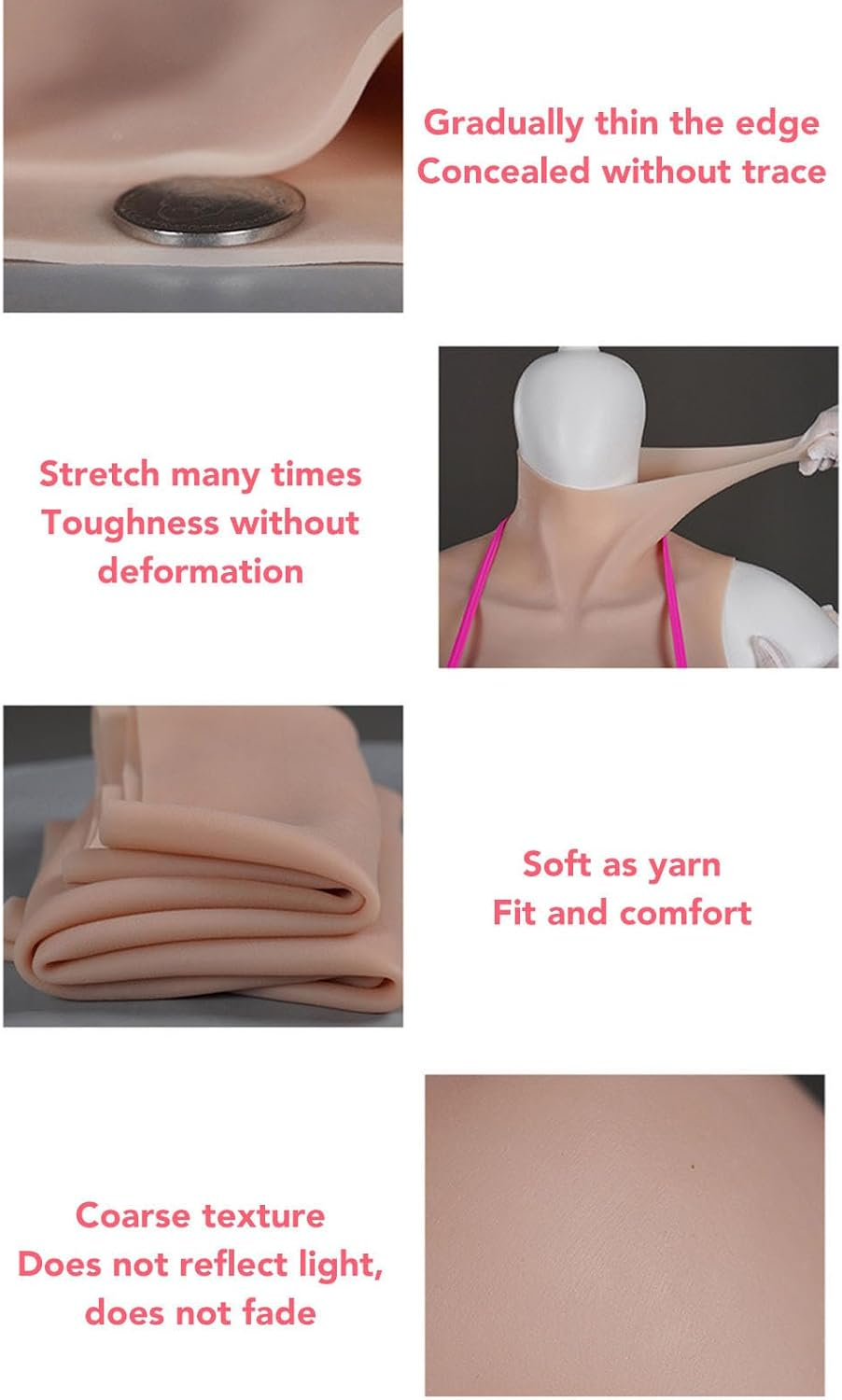 Fake Boobs Silicone Breastplate Fake Breasts D Cup Silicone Filled Plates for Transgender Crossdressers Cosplay Drag Queen image number 6