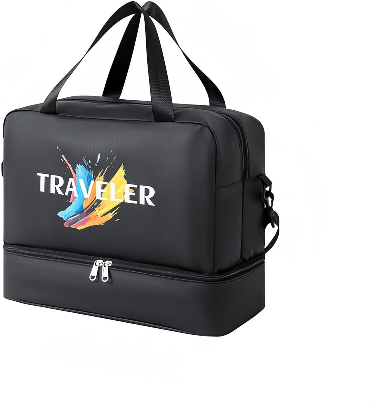 Taoluwin Travel Duffle Bag, Large Capacity Weekender Bag, Dry and Wet Separation Overnight Travel Bags, Water-Resistant Carry on Bags for Travel, Gym, and Swimming (White)