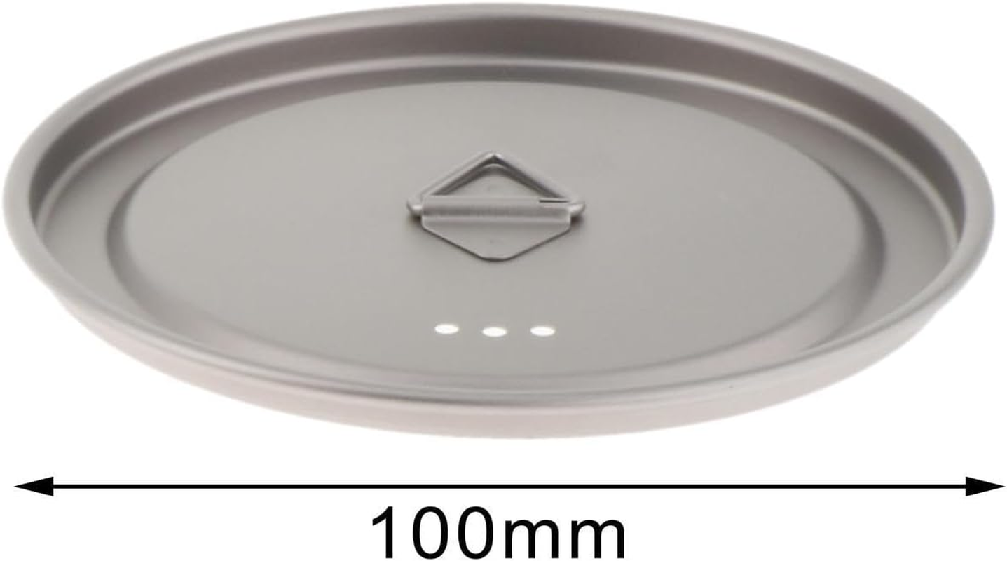 Eigell Titanium Cup Lid with Loop Ultralight Portable Cookware Drinkware Camping Pot Lid Tea Coffee Mug Lids for Picnic Water Cup Grill Accessories, 95Mm image number 6