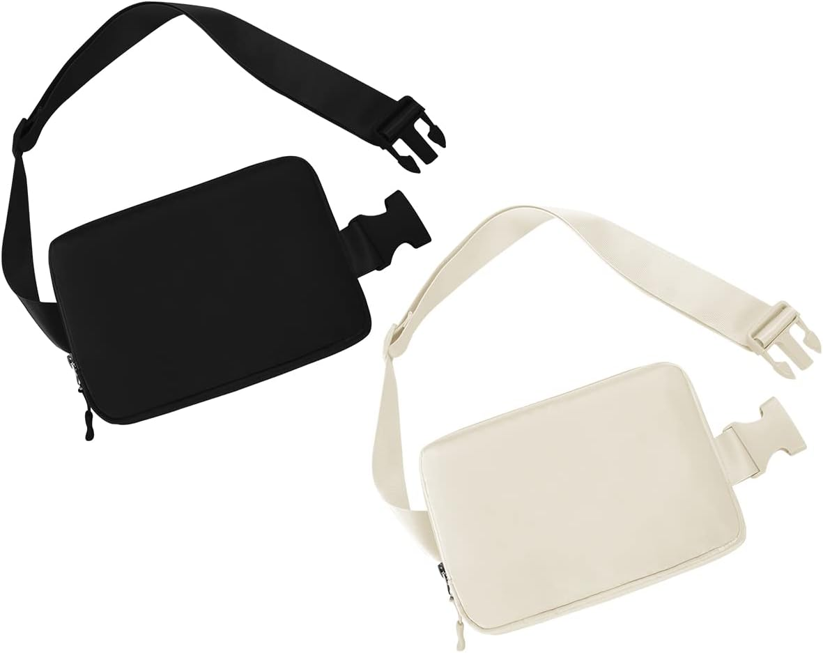 TDIFFUN Fanny Packs for Women Men, Fashion Waist Pack Small Belt Bag with Adjustable Strap for Running, Travel and Hiking, Fleece Cream, Small