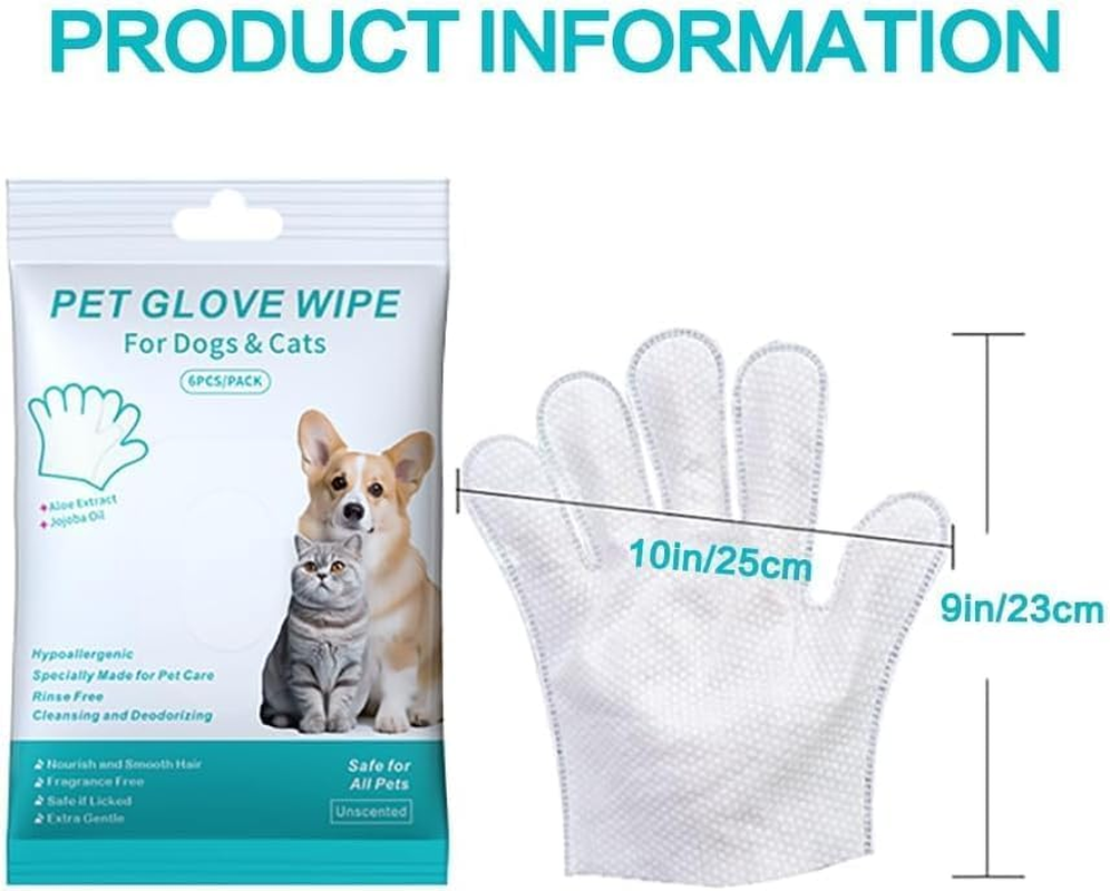LMSNE 18Pcs Pet Glove Wipes for Dog and Cat,Dog and Cat Fur Face, Ear, Eye, Paws Cleaning Wipes Pet Wash Free Gloves image number 4