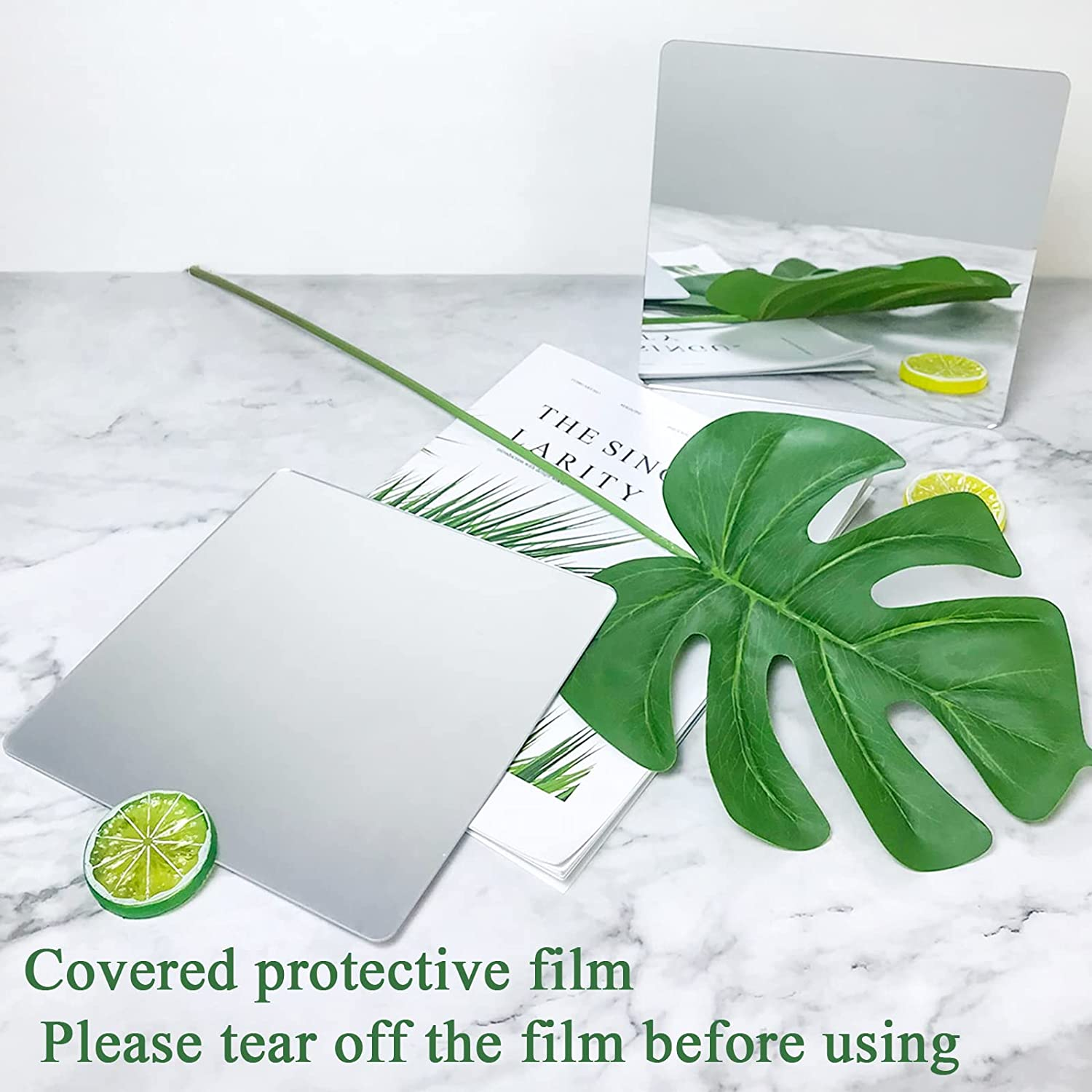 Shatterproof Mirror Tiles, 4 Pcs 7.8"X7.8" Plastic Self-Adhesive Panels for Wall Decor, Lightweight & Flexible with Industrial-Grade Adhesive for Bathroom and Gym image number 2