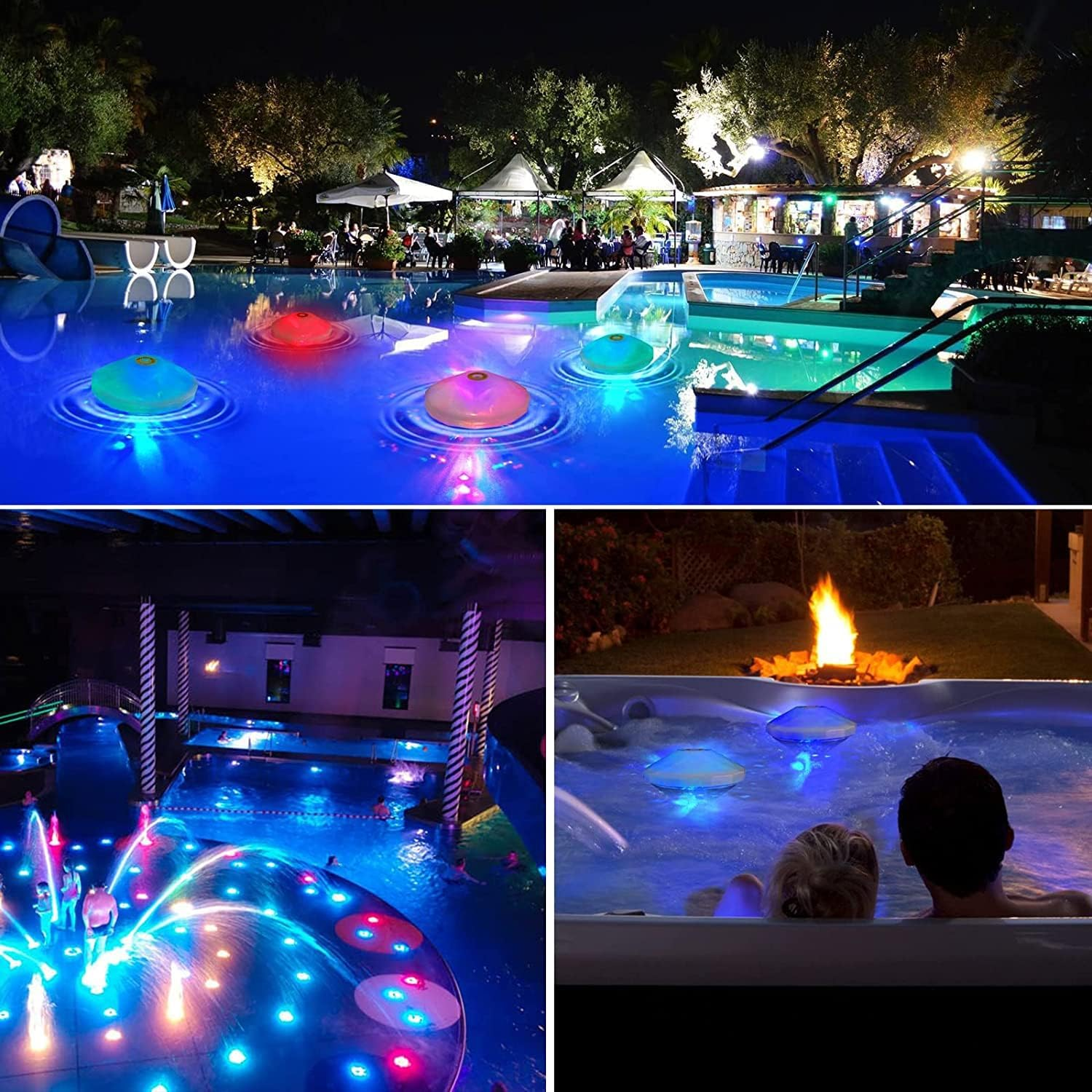 Floating Pool Lights, Pool Lights with 6 Dynamic Lighting Effects, IP68 Waterproof Pool Lights That Float, Upper and Lower Color Changing Pool Lights for Inground Pool-2Pack image number 4