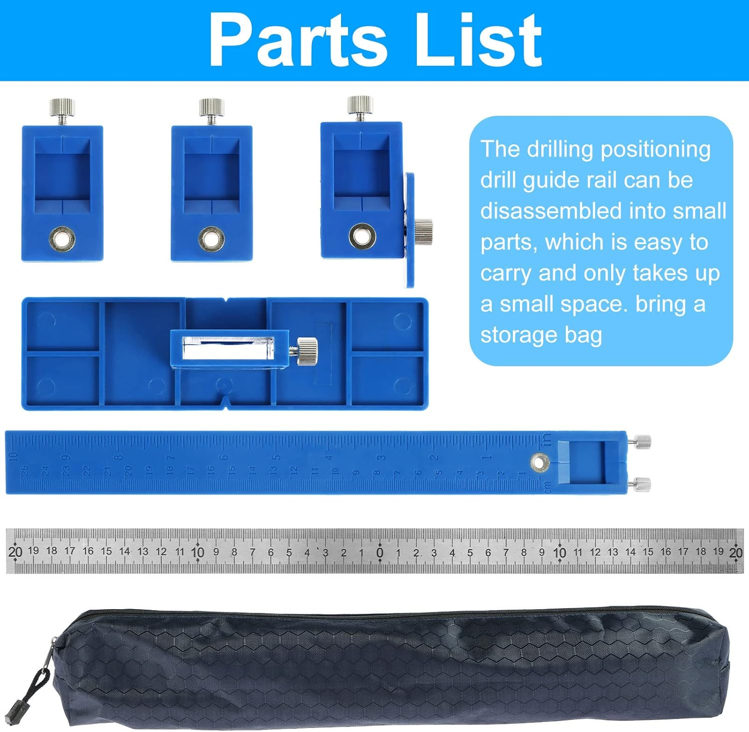 Cabinet Hardware Jig High Precision Aluminum Alloy Drilling Guide Detachable Carpenter Cabinet Hardware Template Tool for Installing Door Closet Handles Knobs image number 4