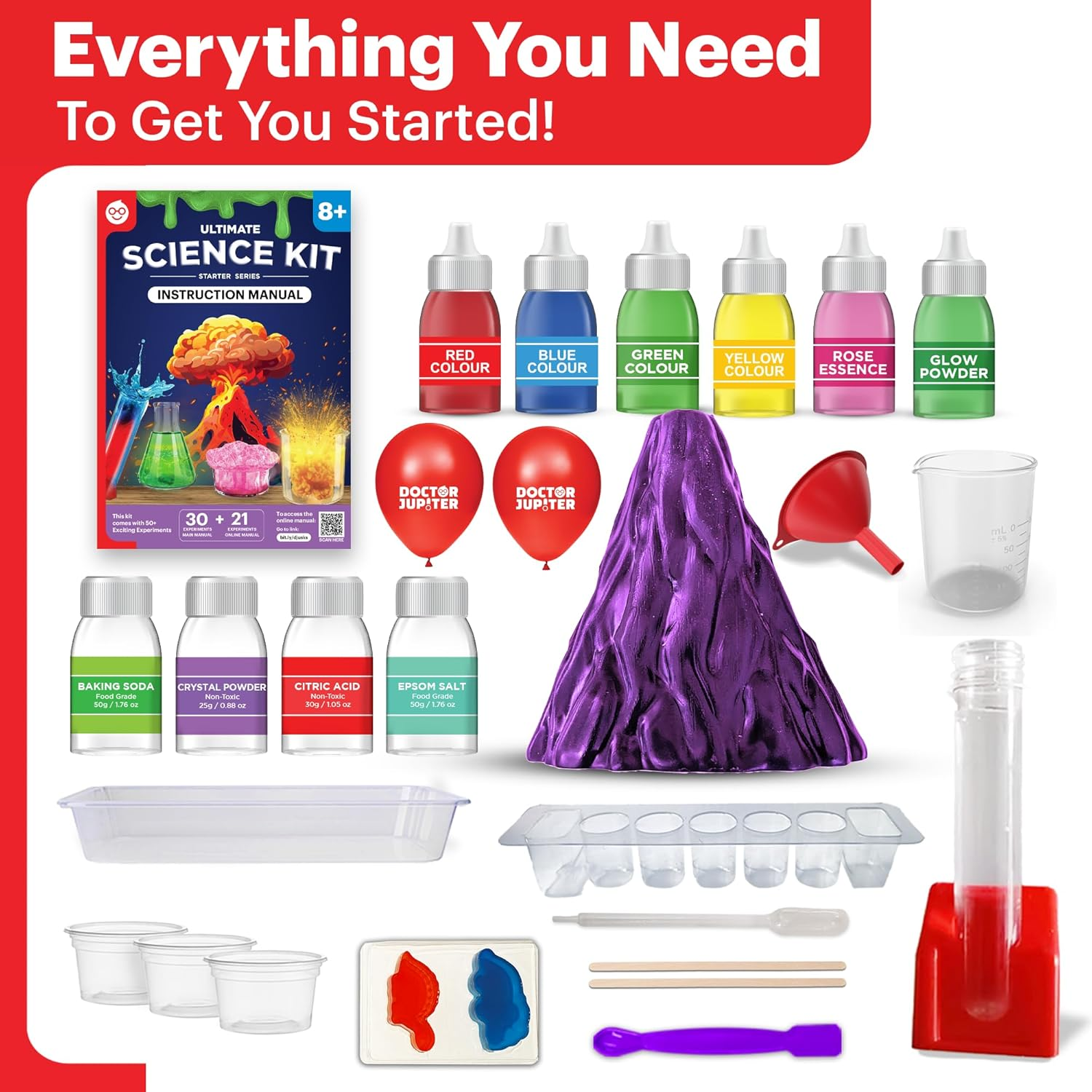 Doctor Jupiter Ultimate Science Kit for Kids Ages 8-12 | Birthday Gift Ideas for 8-9-10-11-12 Year Old Boys Girls | STEM Learning Educational Toys | 50 Experiments Ultimate Starter Series
