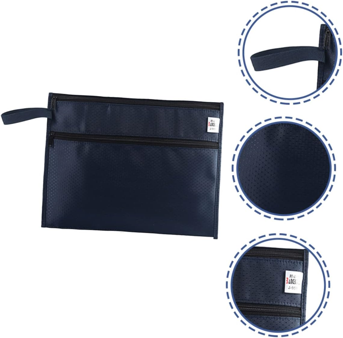 SECFOU Oxford Cloth Zipper File Bag Document Organizer for Office Supplies Training Materials and Meeting Documents Capacity Zipper Pouch image number 5