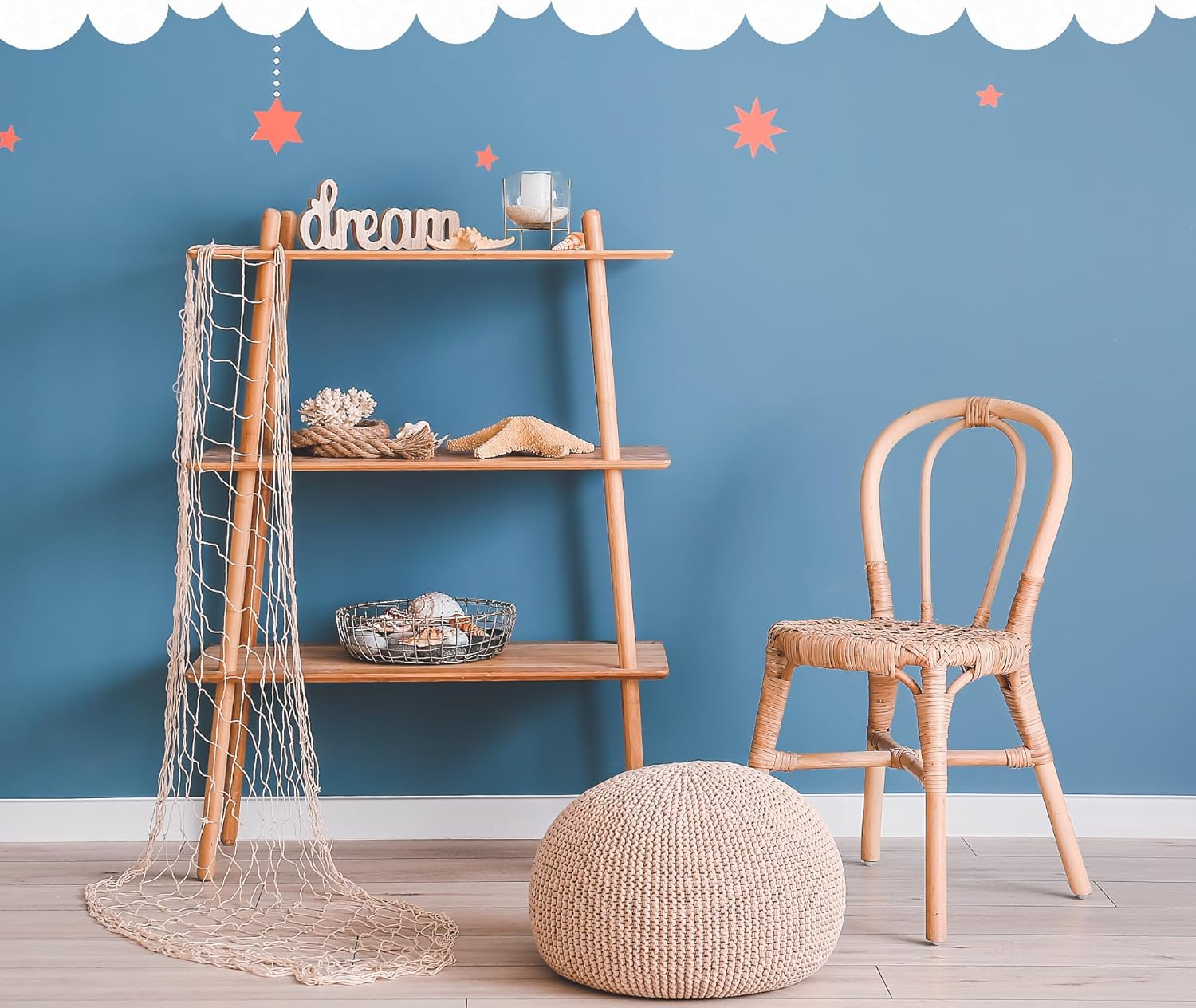 Scallop Border Wall Stencils Kit for Painting Large Pattern on Wall, Reusable Cloud Scallop Edge Template for Nursery, Kids Bedroom Livingroom Home Scandinavian Boho Painting Wall D&eacute;cor image number 5