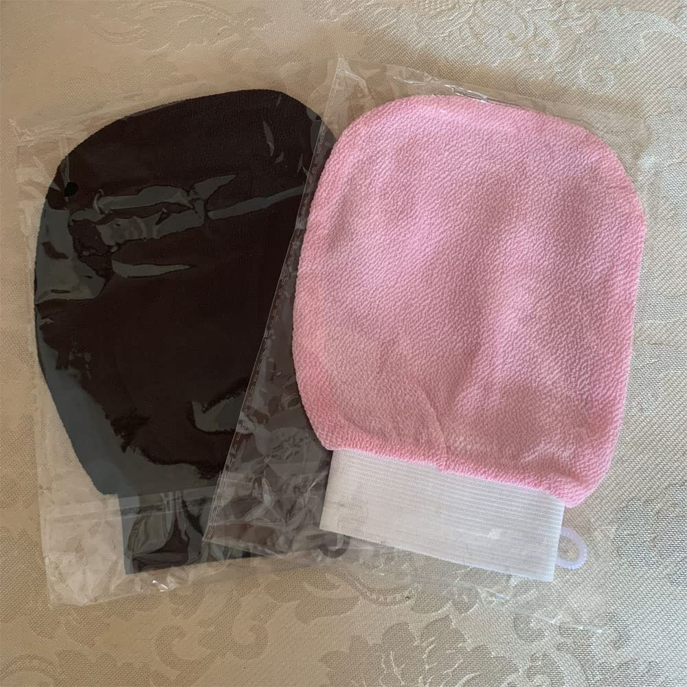 1Pcs Exfoliating Mitt,Exfoliating Gloves，Body and Face Scrub, Remove Dead Skins and Impurities,Viscose Silk Material Exfoliating Glove for for Bath, Smoother and Healthier Skin (BLACK) image number 3