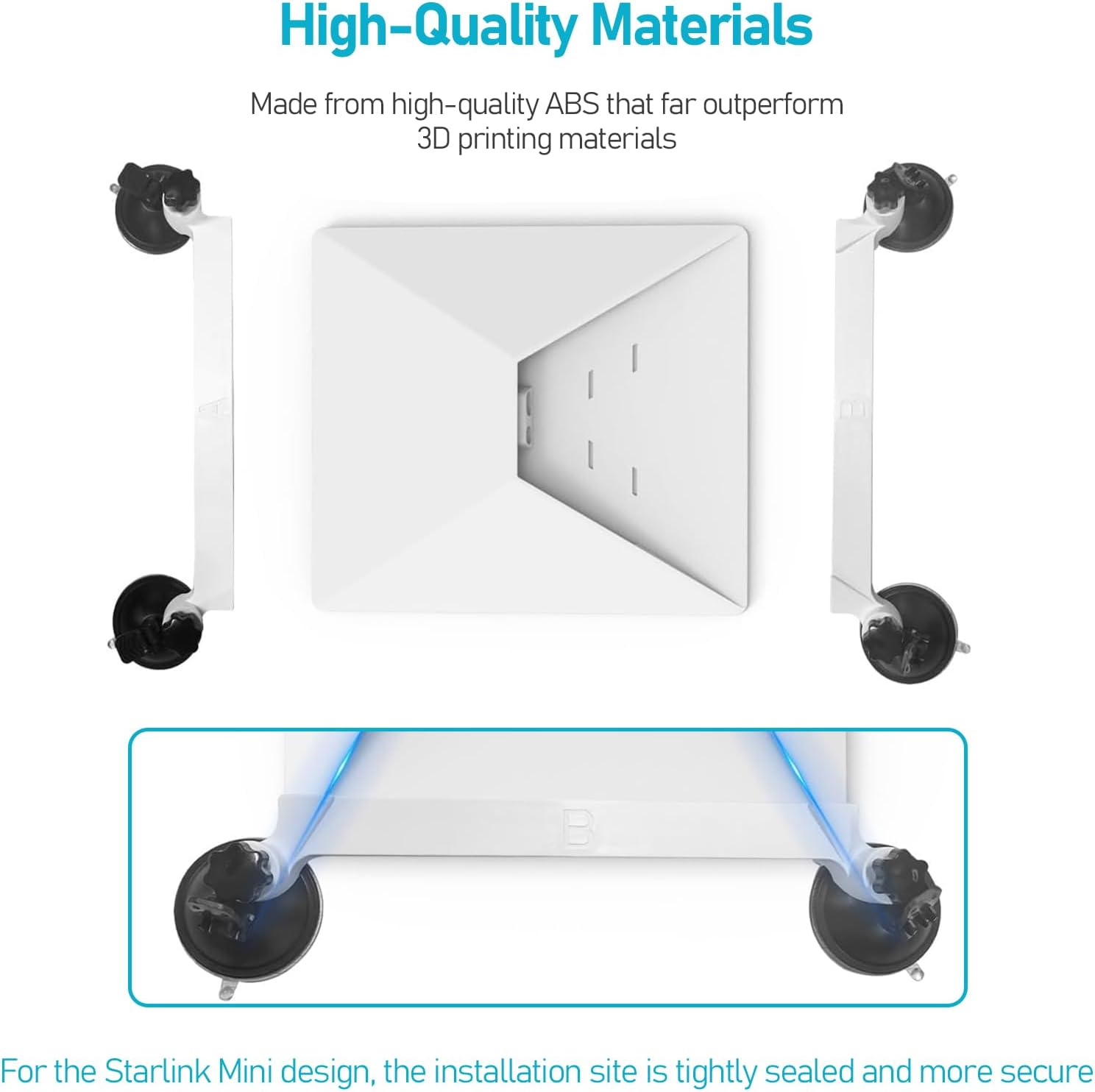 Daboot Starlink Mini Mount - Suction Cup Car Mount for Star Link Mini Accessories Mounting Kit for Vehicle Windows and Sunroofs Starlink Roof Holder for Car, RV, Boat, Truck Glass (White) image number 2