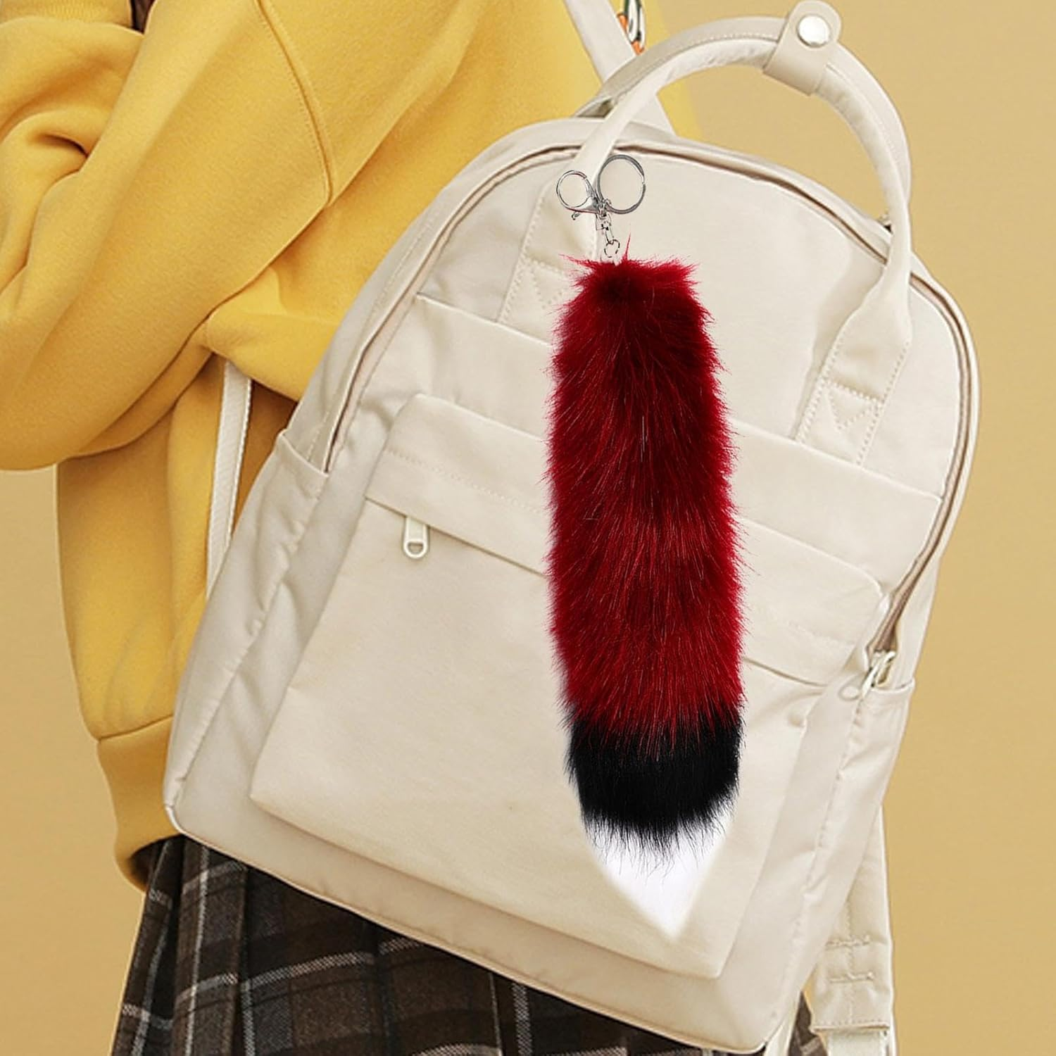 Hailong Ming Tail Key Pendant, Metal Key Trailer, Hanging Toy, Creative Car Key Trailer, Pocket Trailer, Accessories For - Dark Red image number 6