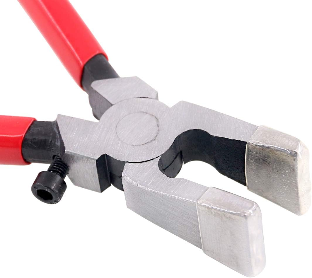 Swpeet Heavy Duty Key Fob Pliers Tool, Metal Glass Running Pliers with Curved Jaws and Rubber Tips for Hardware Install and Stained Glass Work image number 6