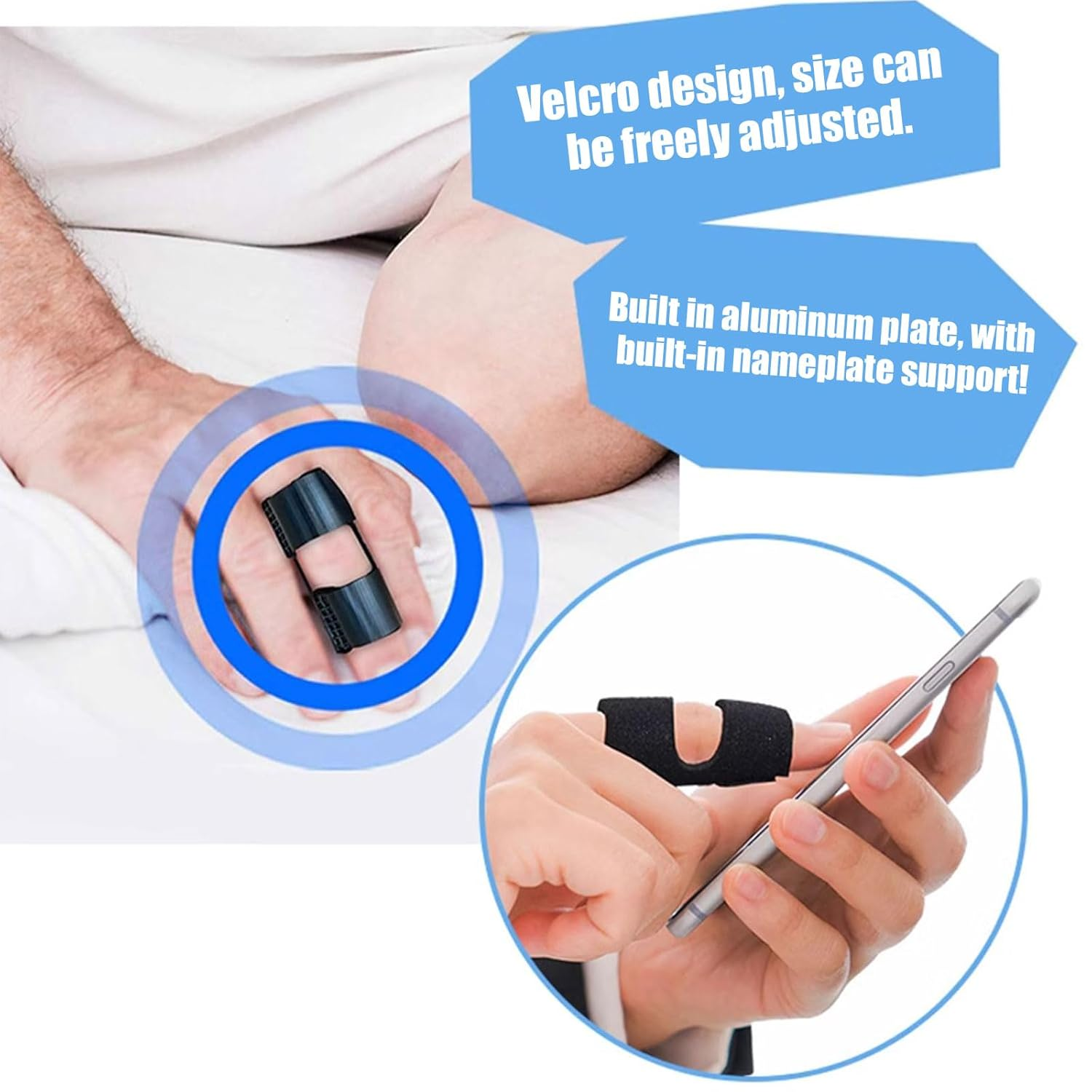 Trigger Finger Splint, 2 Pieces Finger Brace for Arthritis Pain and Support with Aluminum Strip, Finger Splint for Index Middle Ring Finger Support, Adjustable Brace for Arthritis and Joint Pain Relief image number 5