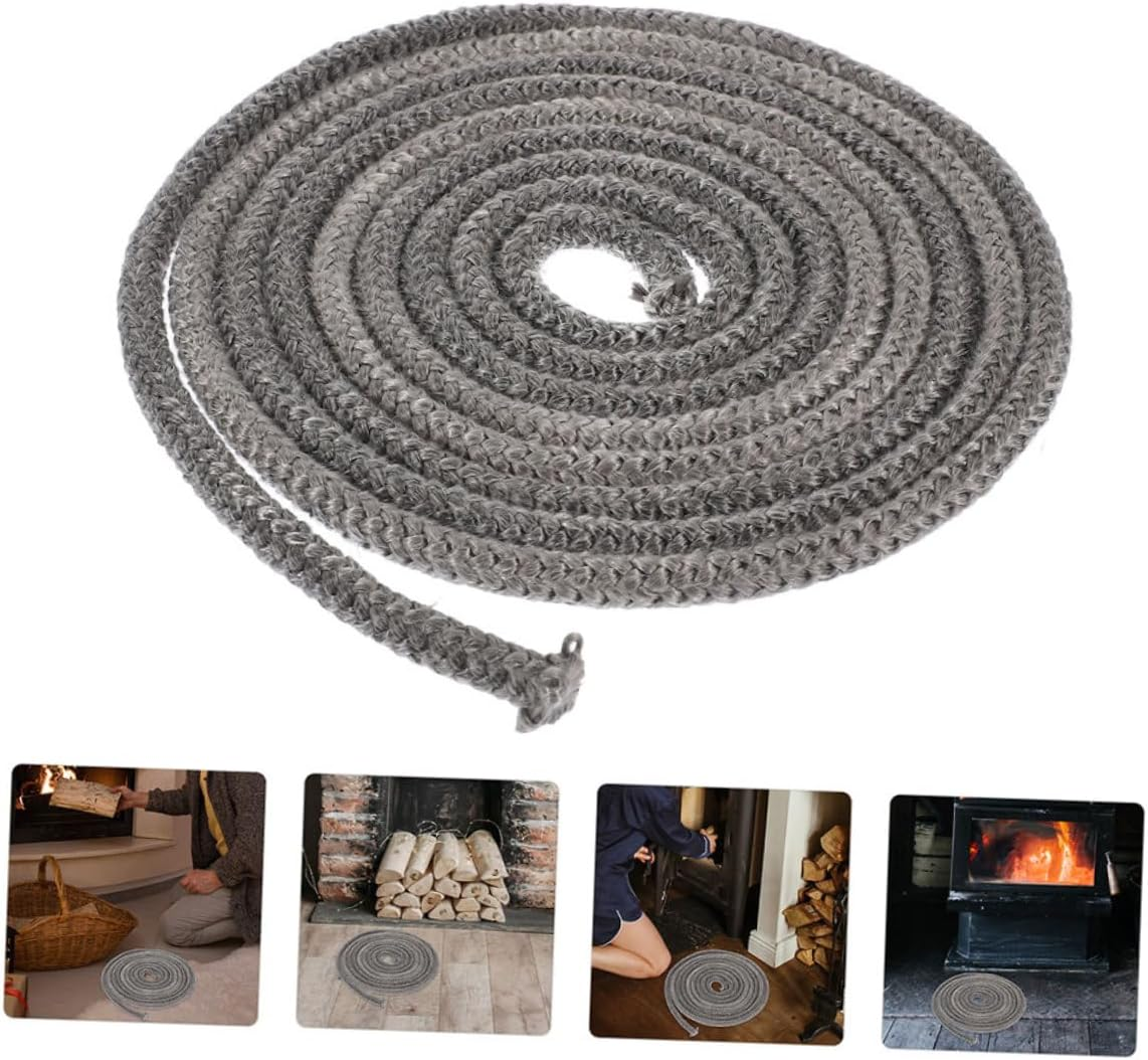 Heat Resistant Fiberglass Wood Stove Door Gasket Self-Adhesive Seal Strip for Fireplace Insert Flat Design Prevents Slipping Easy Installation image number 4