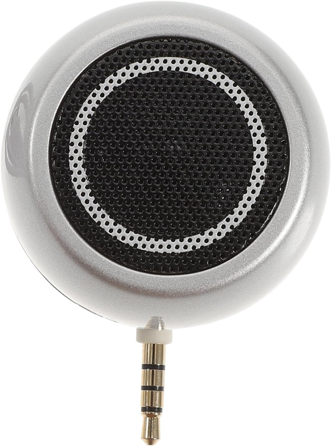 Portable Plug-In Mini Speaker with Aux Input and USB Rechargeable Battery, Silver Desktop External Loudspeaker for Phone and Laptop Use, Compact Bass Amplifier Suitable for Home image number 6