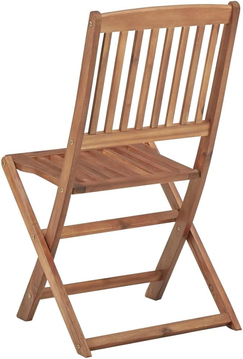 Vidaxl Solid Acacia Wood Folding Outdoor Chairs - Set of 6 - Brown - Durable, Weather-, Patio Dining Chairs image number 6