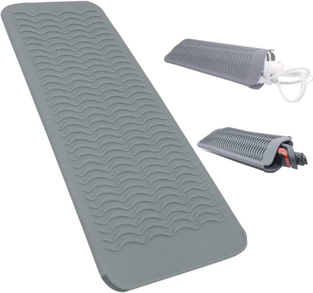 Heat-Resistant Silicone Mat Bag, Heat-Resistant Mat for Curling Irons, Mat Cover for Curling Irons, Hair Straighteners, Straighteners and Other Hot Hair Tools, Height 28.5 Cm and Width 14 Cm image number 2