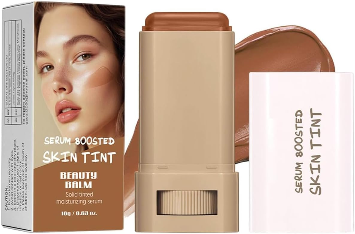 Baorder Foundation Stick Beauty Balm Boosted Skin Tint Portable Olive Tinted Moisturising Serum Contour Stick Foundation Face Stick for Women, Natural Finish (02)