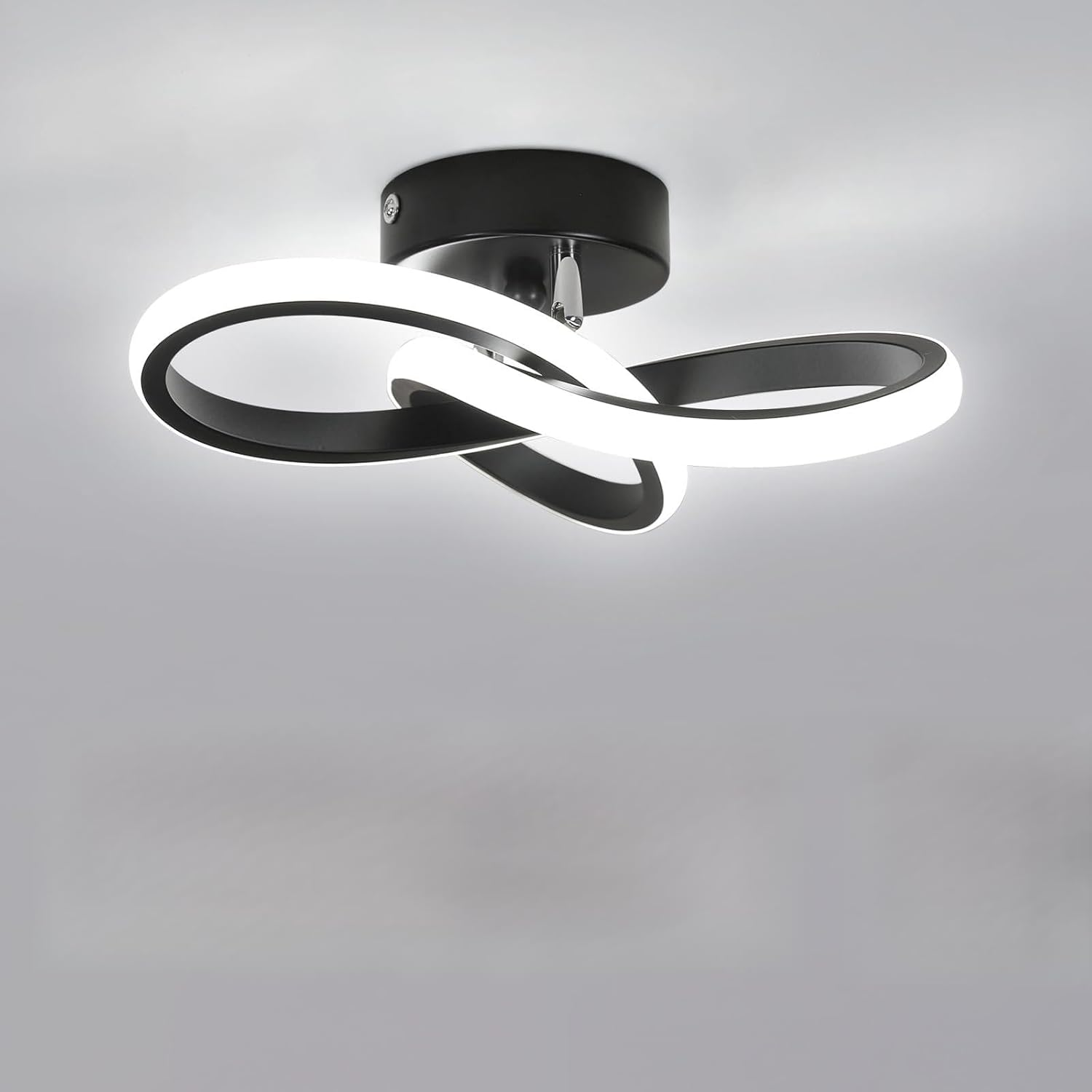 Comely Modern Square LED Ceiling Light 25 X 25 Cm Black Aluminium, 22 W, 1320LM, Warm/Neutral/Cold White Light 3000K-4500K-6500K, Ceiling Lighting for Living Room, Bedroom, Kitchen image number 1