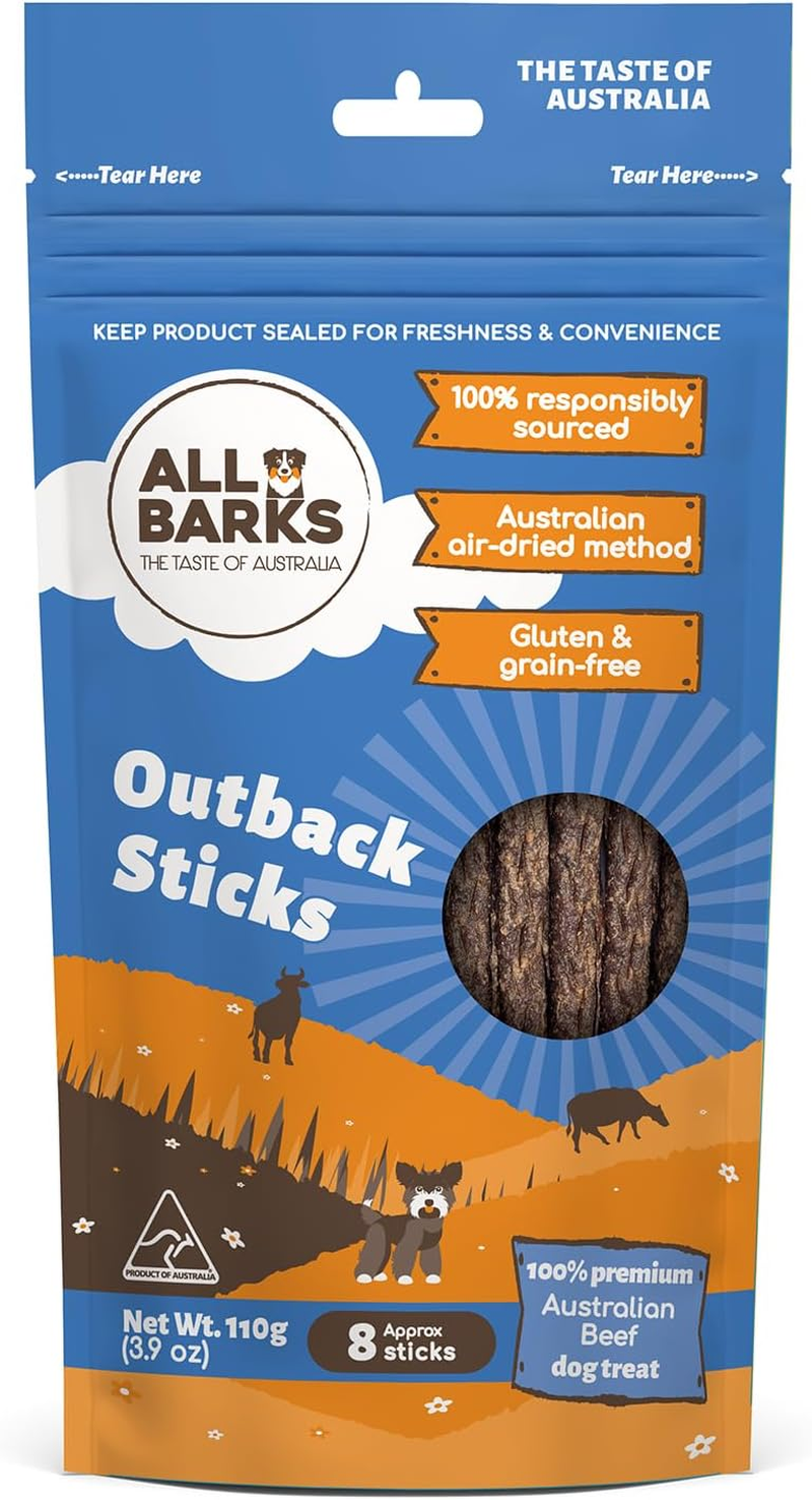 ALL BARKS Outback Sticks - 100% Real Aussie Beef - Natural, Grain-Free, Australian Dog Treats - Snacks, Treats & Rewards for Your Dog - 110G - Approx 8 Sticks per Bag image number 5