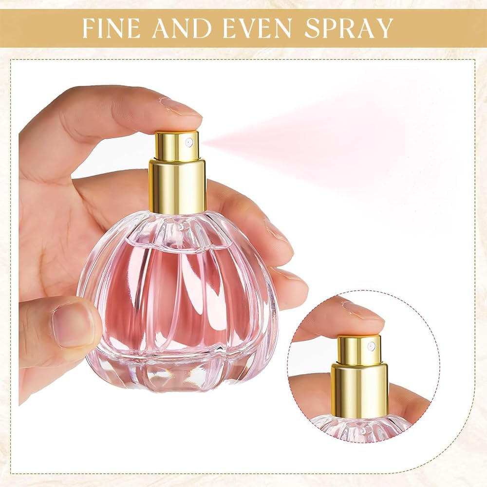 8-Pack Portable Spray Perfume Bottles, Pumpkin-Shaped Transparent Empty Bottles, Crystal Glass Refillable Pump Sprayer, Suitable for Travel and Home D&eacute;cor