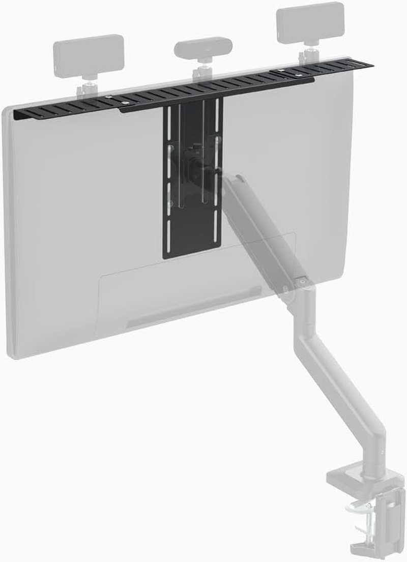 Desky Screen Caddy Shelf &ndash; Adjustable Monitor Top Shelf with Clamp, No-Drill Design, Sturdy ABS Construction, Space-Saving Desktop Organizer for PC, TV, and Monitor - Medium image number 2