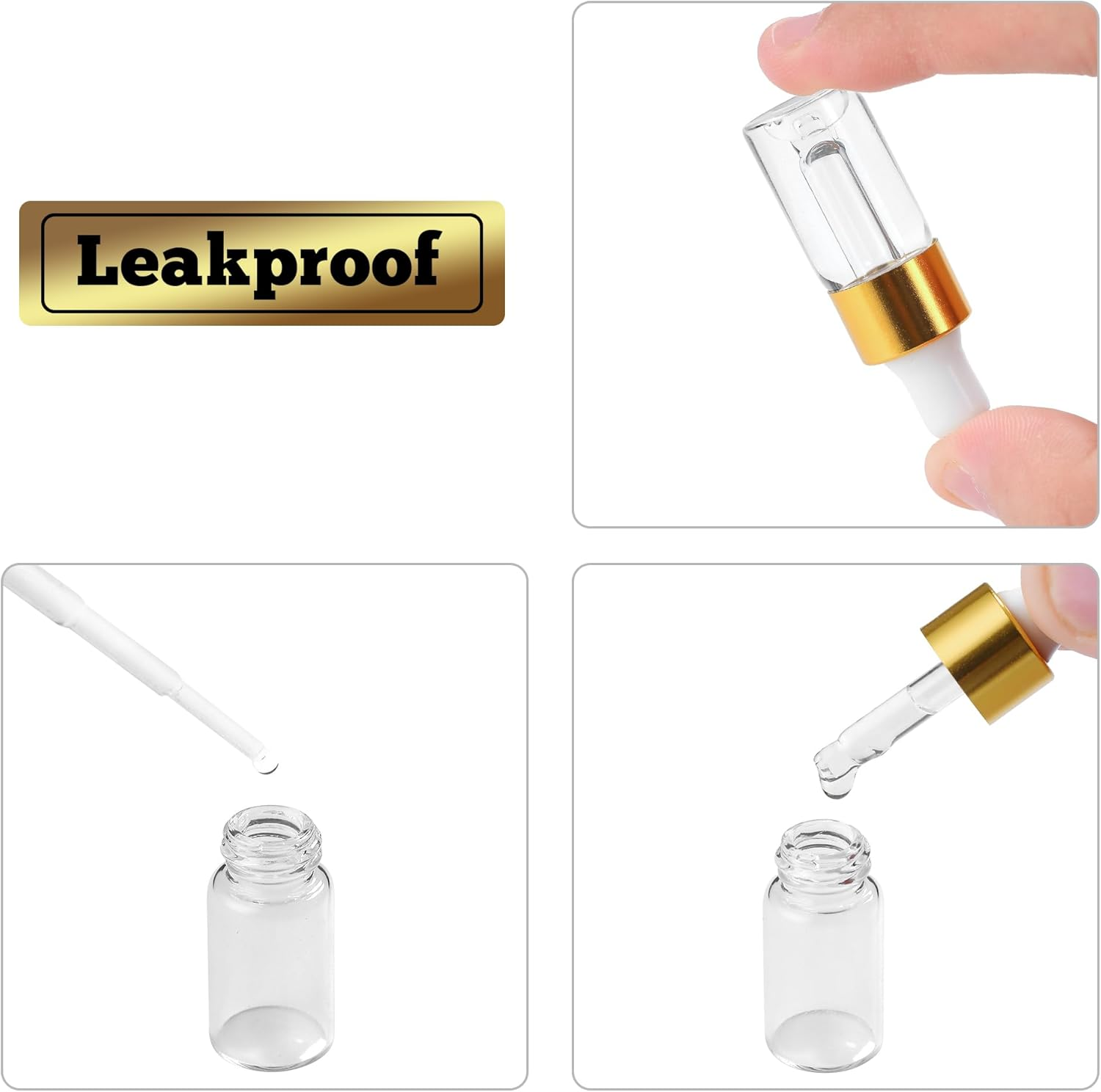 Pipette Bottle 3 Ml, Pack of 50 Mini Pipette Bottles, Drip Pipettes Glass for Essential Oils, Body Oils, Liquids, Includes Pipette and Funnel