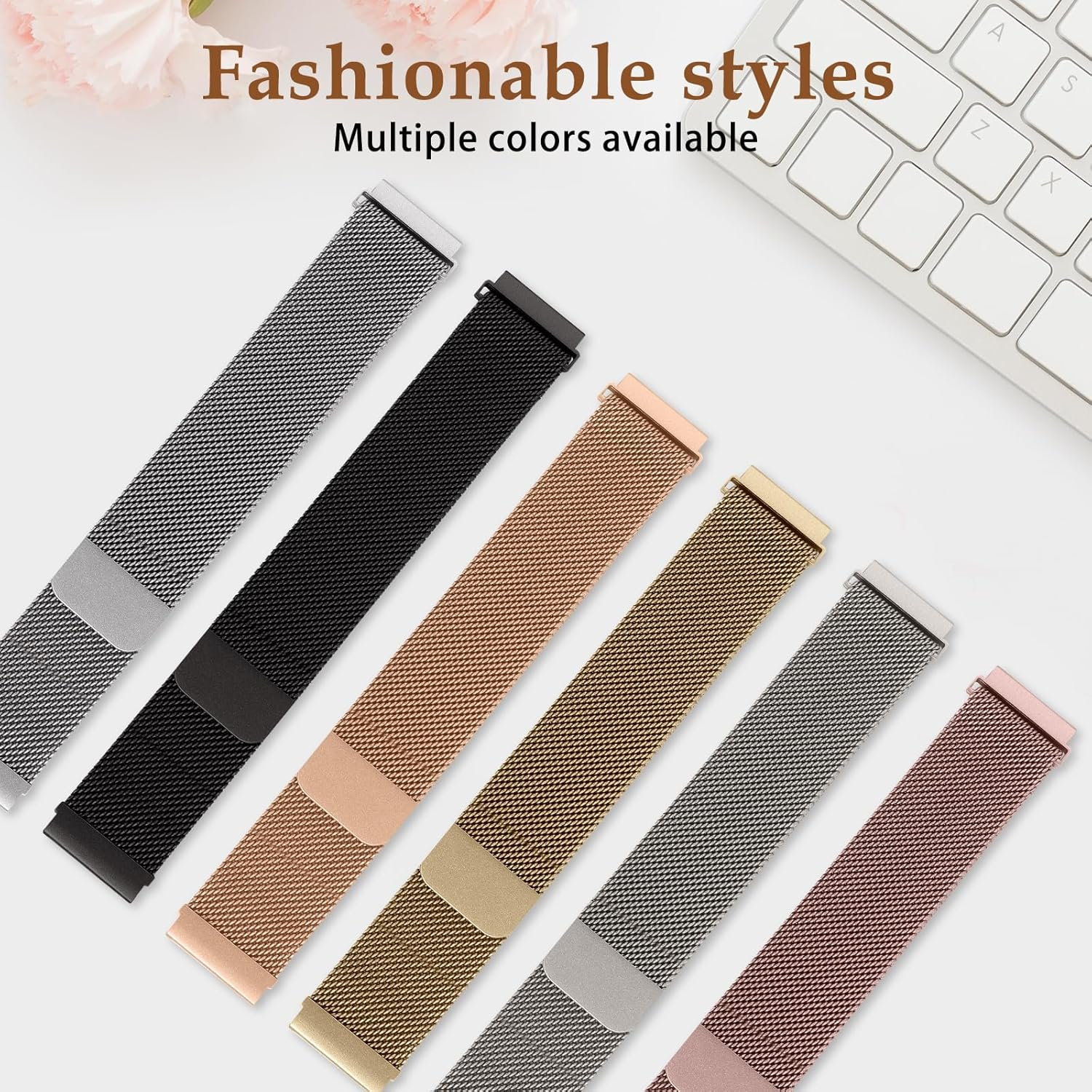 Yealred 22 Mm Metal Strap Compatible with Xiaomi Watch S4 / S4 Sport / S3 / S2 /S1, Comfortable Breathable Mesh Strap with Magnetic Buckle for Xiaomi Redmi Watch 5 Active / 5 Lite / 3 Active (Silver) image number 3