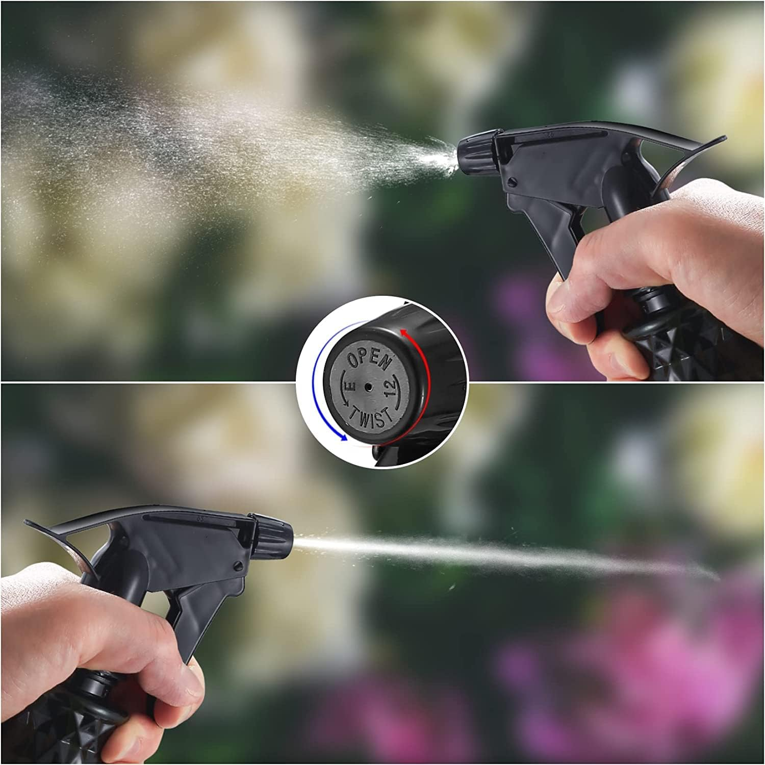 2 Pcs Spray Bottles, 500 Ml/17 Oz Empty Water Spray Bottles, Plastic Reusable Adjustable Mist Sprayer Squirt Bottles Containers Refillable for Cleaning Solutions, Gardening, Plants - Blue image number 5