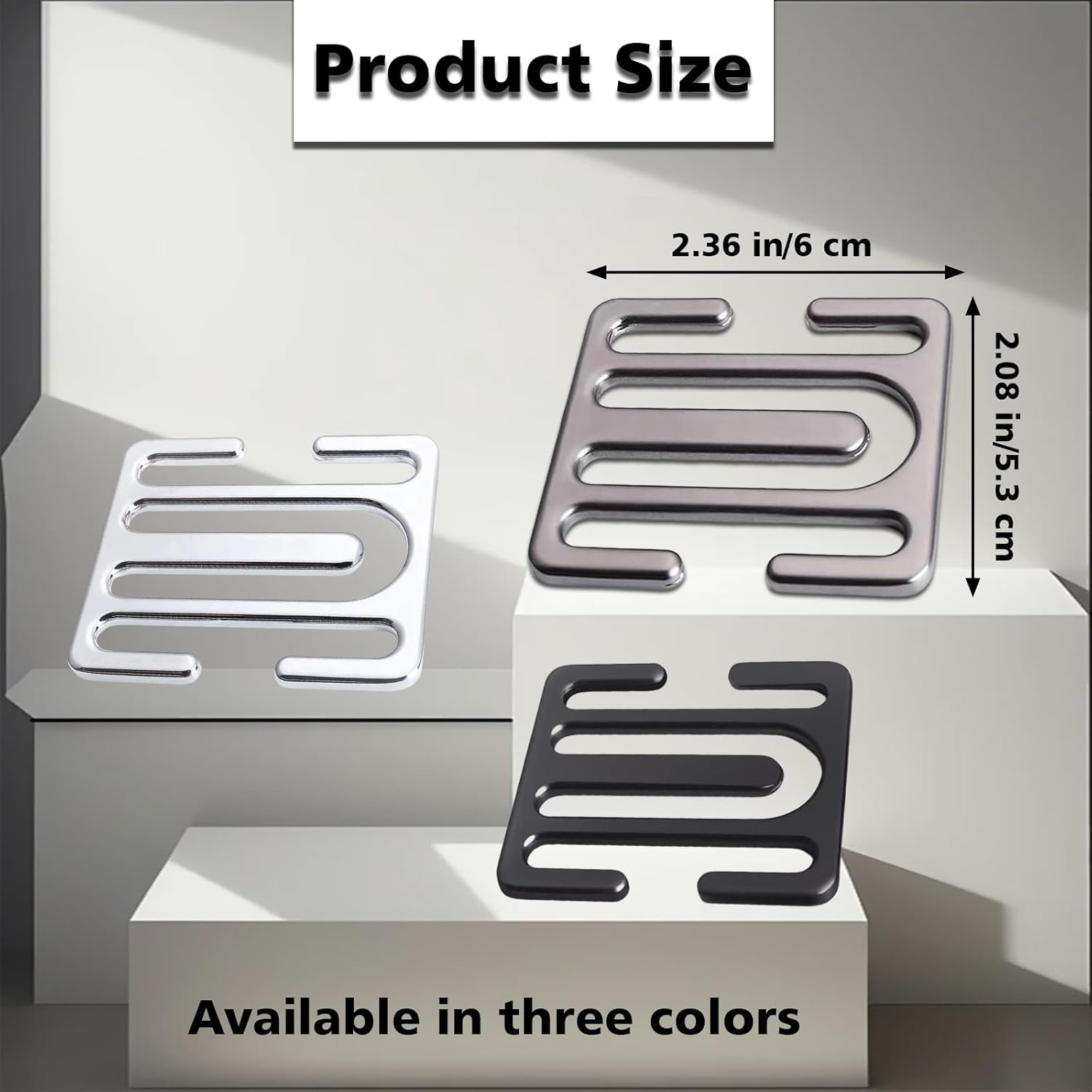 2 Pack Metal Seat Belt Clips, Universal Seat Belt Adjuster for Adults, Adjustable Car Seat Locking Clip, Comfortable Shoulder Neck Strap Positioner for Pregnancy Short People (Black) - Silver image number 6