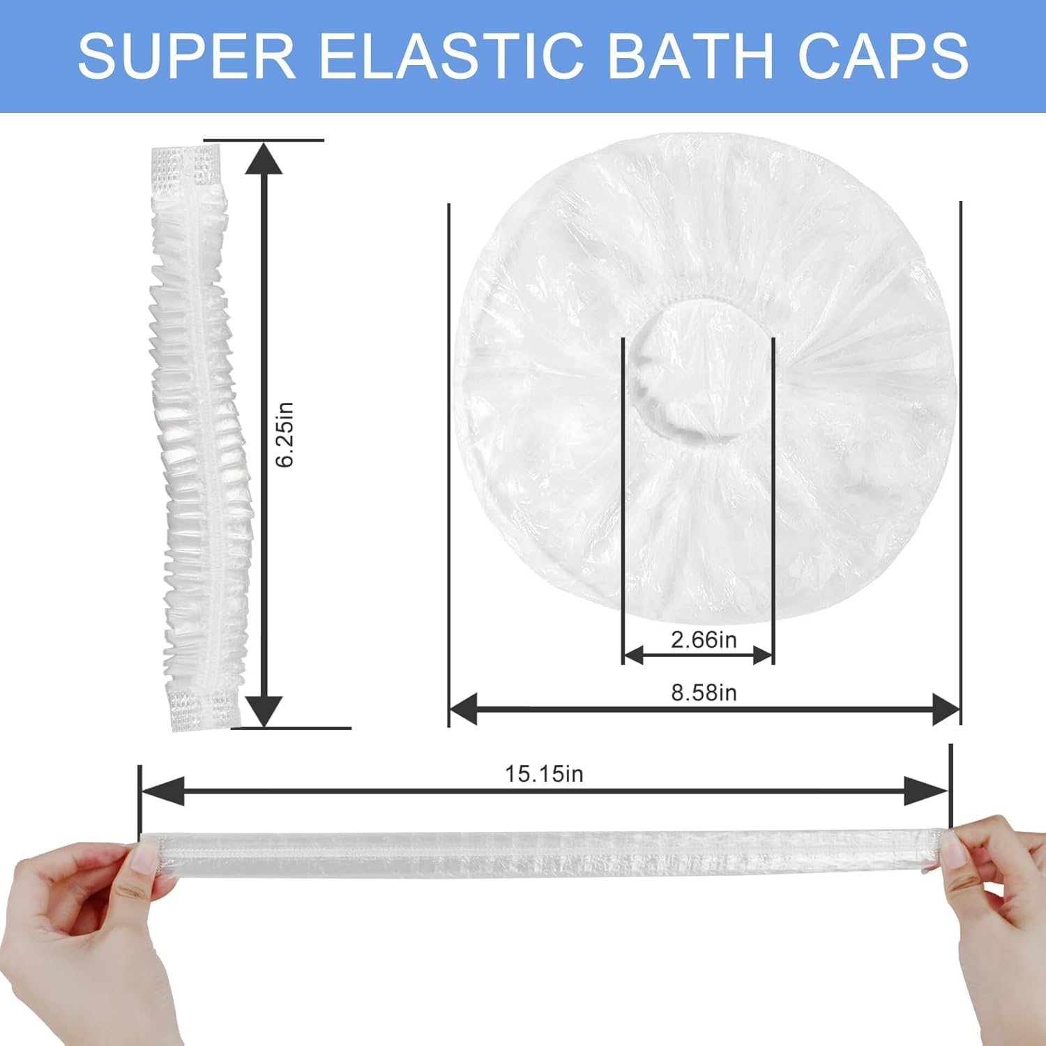 600Pcs Upgrade Disposable Shower Caps and Ear Covers for Ceizioes Waterproof Clear Hair Bath Caps, Plastic Hair Cap for Women Kids Girls, Spa, Hair, Travel, Hotel and Home Use image number 1