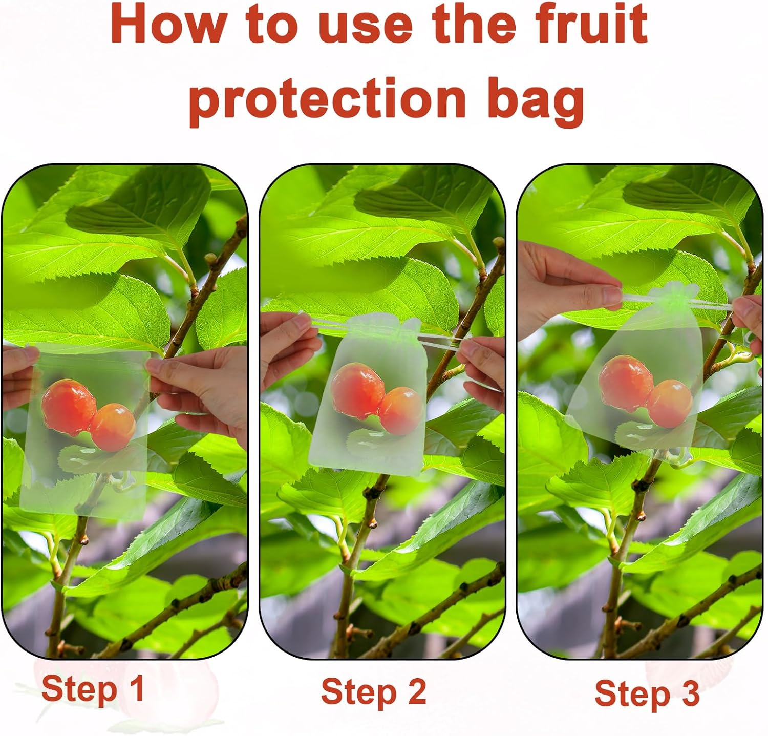 100Pcs Fruit Protection Bags, 6X4In Mesh Fruit Nets with Drawstring Reusable Netting Cover Bags Barrier for Protecting Trees Strawberries Vegetables Blueberries (Green) image number 1