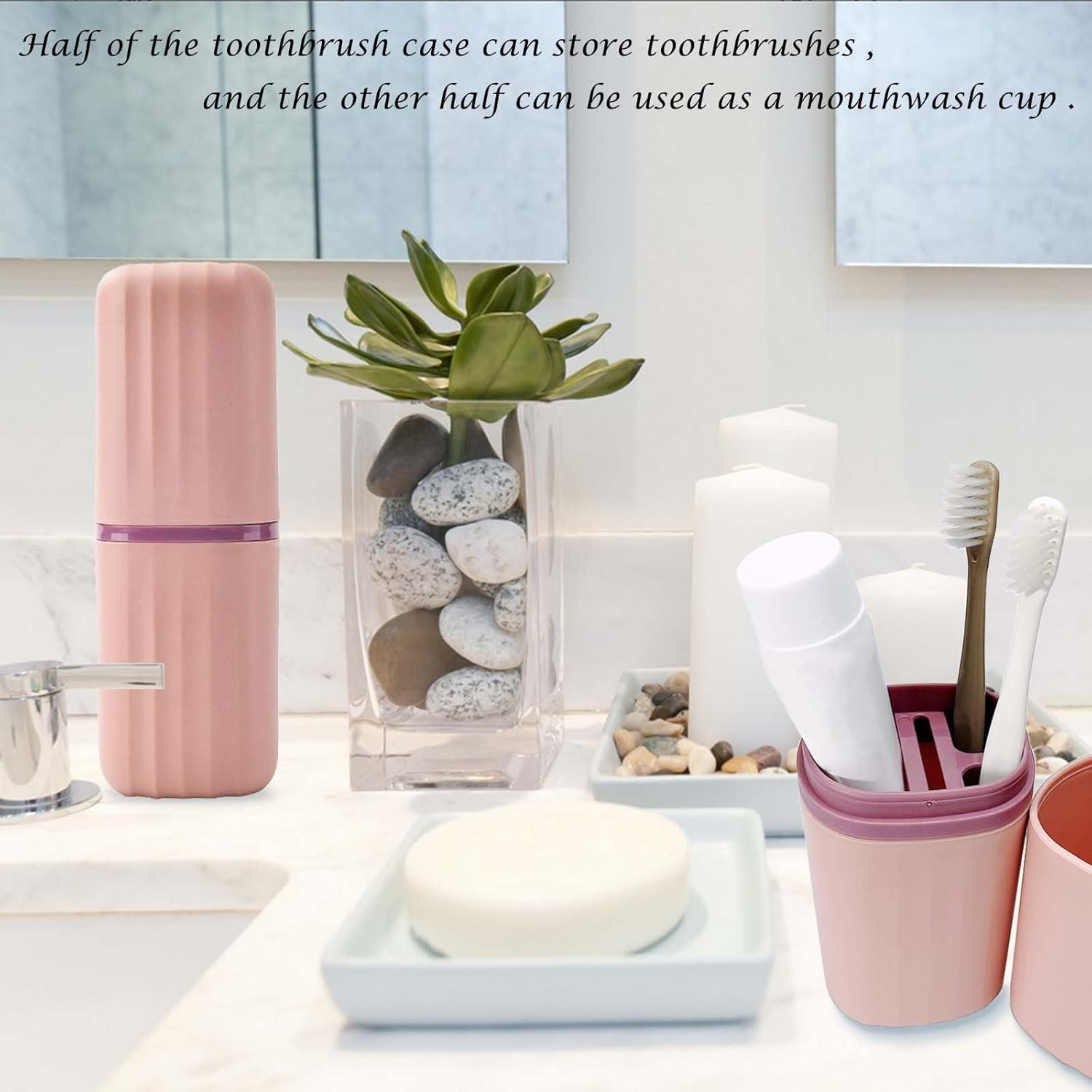 Toothbrush Holder Travel Case Portable Toothbrush Cup Case for Bathroom Travel Camping School Toothbrush Travel Containers image number 6