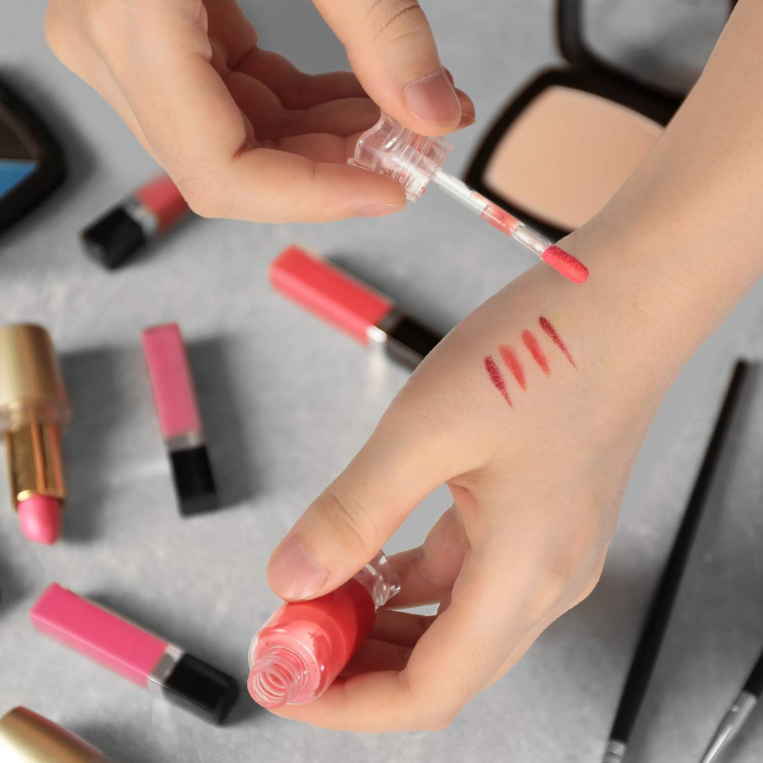 20 Pieces Empty Lip Gloss Tubes with Wand 9 Ml Mini Clear Candy Shape Lip Balm Tube Containers and 2 Pieces Funnel for DIY Cosmetics Women image number 3