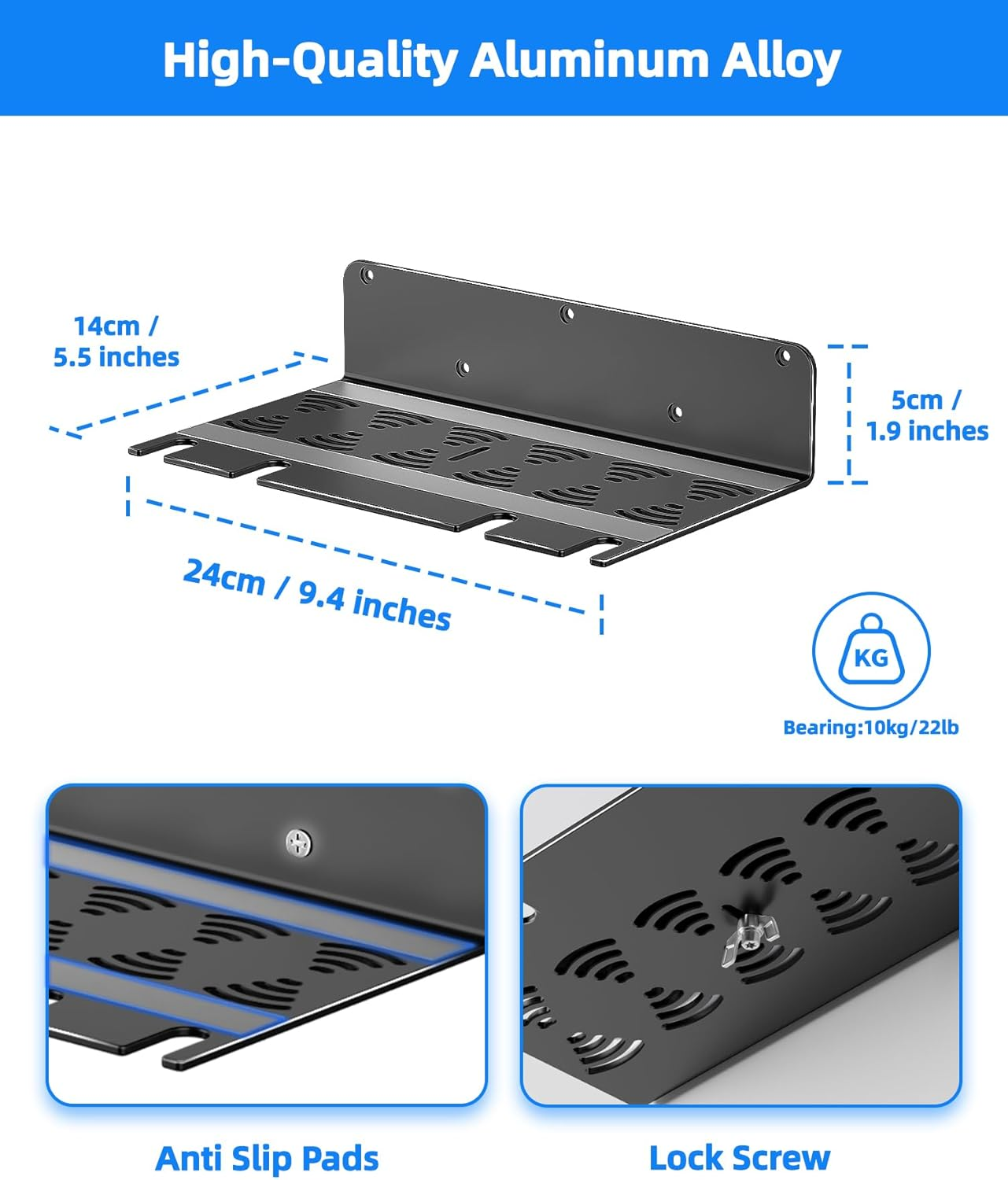 ANSHAWTIY PS5 Wall Mount Aluminum Alloy Compatible with All PS5 Generations Holds Two Controllers Unimpeded Heat Dissipation Ps5 Accessories Universal for Living Room and Bedroom - Black image number 3