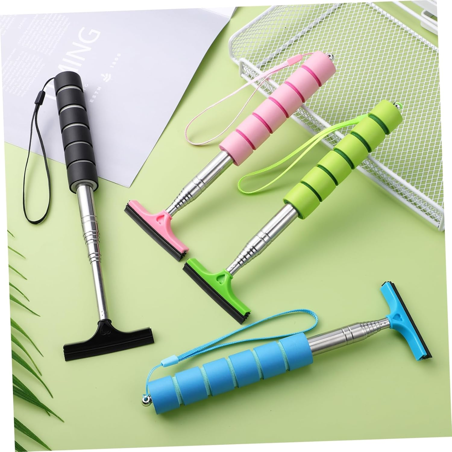 AKOOSY Retractable Car Mirror Squeegees 4Pcs Mini Telescoping Water Wipers for Side and Rear View Mirrors, Compact Car Window Cleaner Set for Automotive Exterior Care image number 6