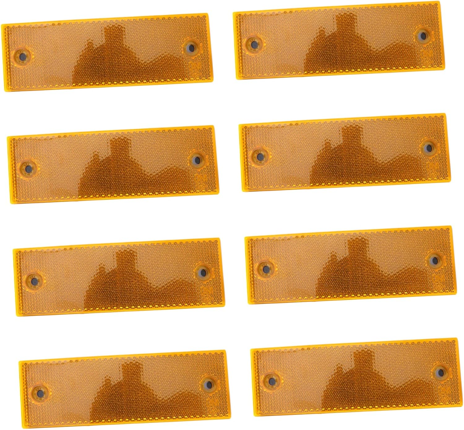 GANAZONO 8Pcs Truck Rear Reflective Sign Warning Tape Set Adhesive Backing Orange Hole Reflectors for Vehicle Safety Nighttime Visibility Car Supplies image number 2