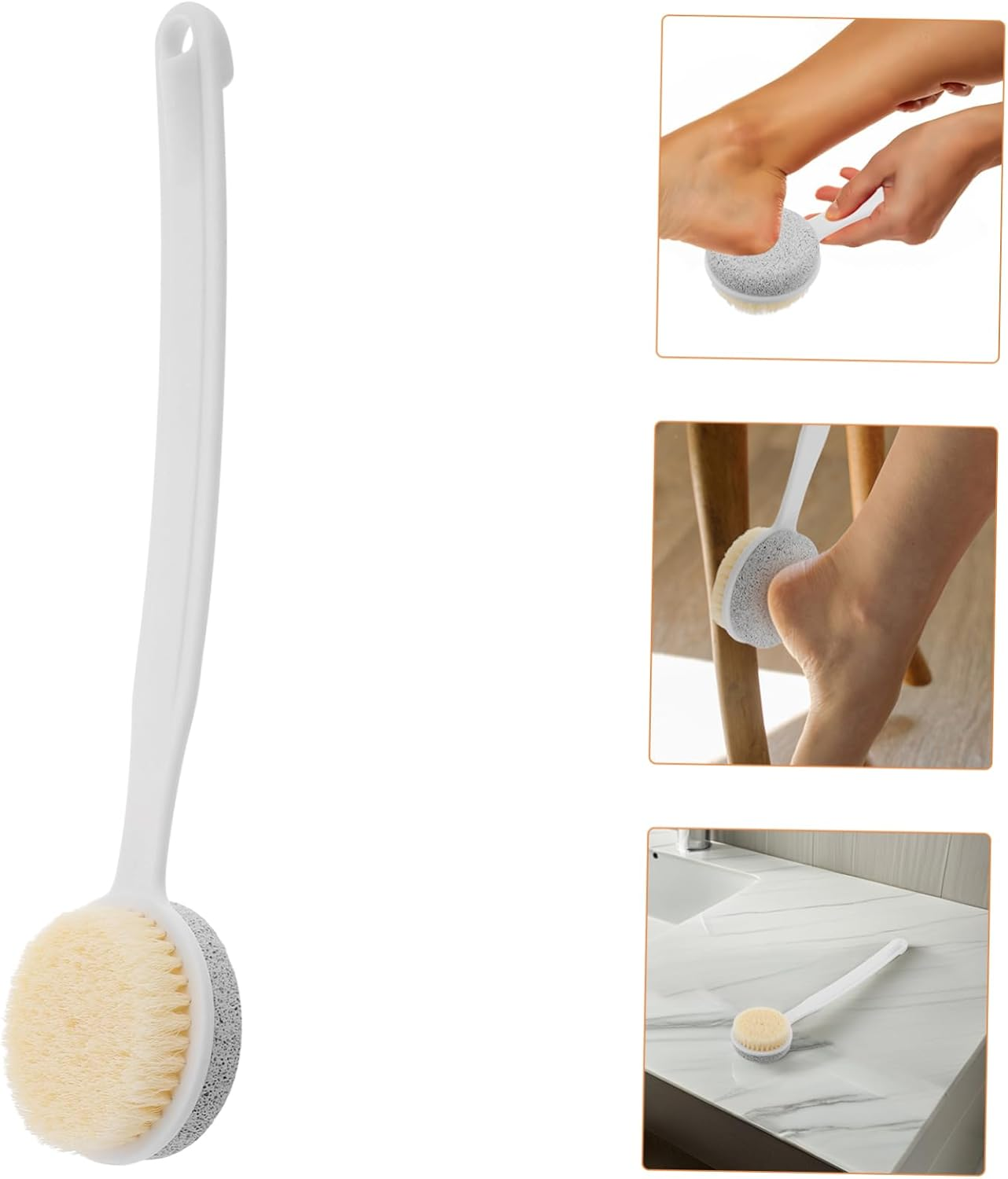 LIFKOME Pumice Stone Foot Brush for Callus Removal Long Handle Foot Exfoliator for Dead Skin Peel Pedicure Tool image number 5