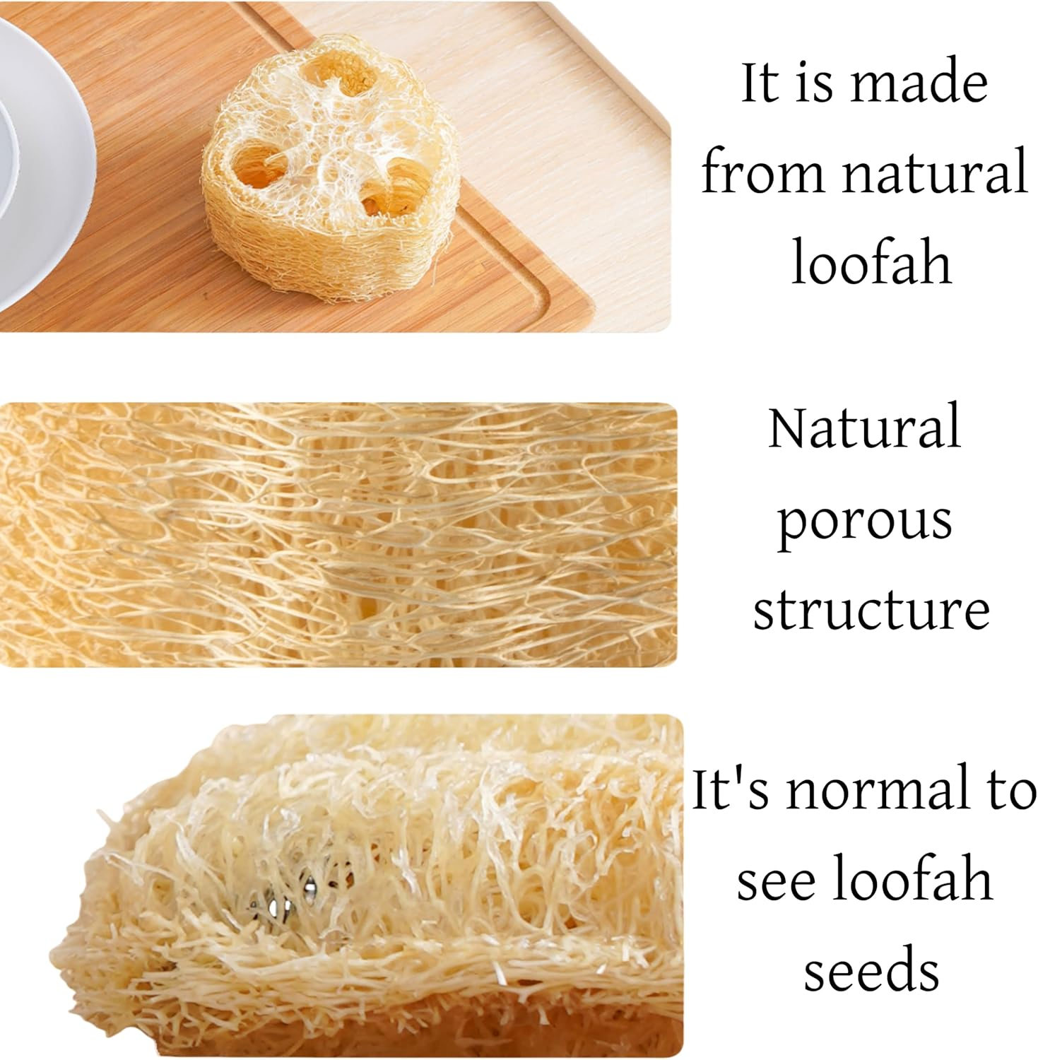 Shoyisenka 2 Pack Pure Natural Loofah Sponges - Eco-Friendly Exfoliating Body & Kitchen Scrub Sponge for Bath/Shower, Organic Multi-Purpose Skin Care Tool with Soft Touch for Adults image number 6