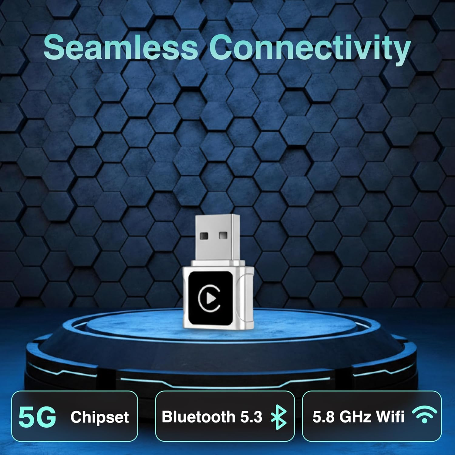 Laser Wireless Carplay Android Auto Micro Dongle &ndash; World&rsquo;S Smallest Adapter with Fast A7 Chip, Dual Wifi Bluetooth, Plug & Play, Siri Google Voice Assistant, USB-A & USB-C Support image number 3