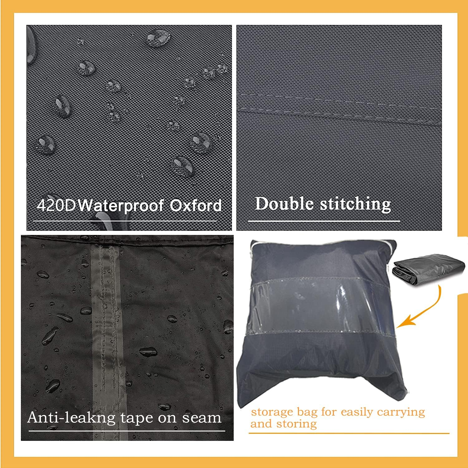 Garden Furniture Covers L-Shape Furniture Cover Waterproof Windproof 420D Heavy Duty Oxford Fabric Outdoor Patio Sectional Couch Rattan Corner Sofa Table Chair Protection Left Facing:112&times;87In image number 1