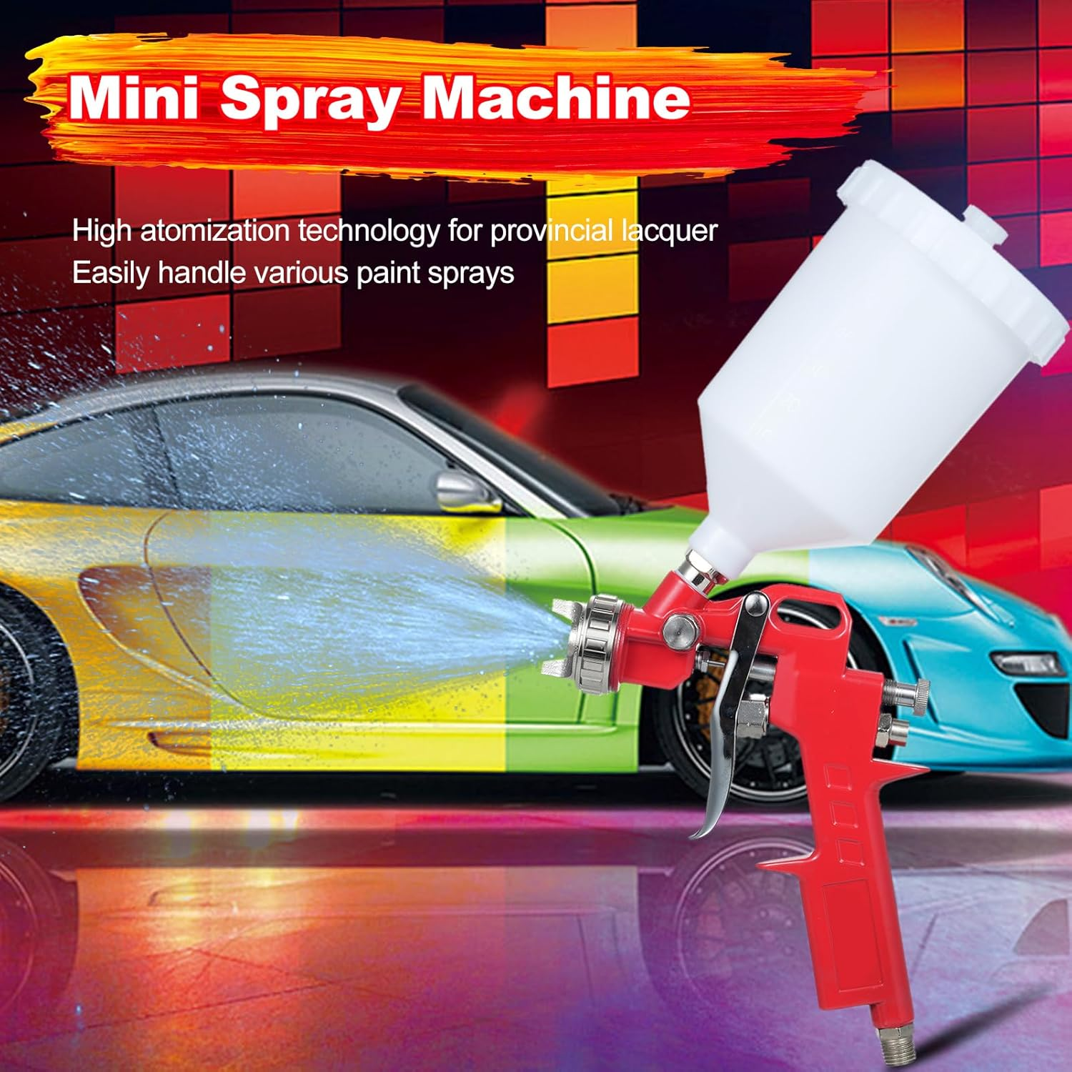 Spray Air Paint Sprayer Kit with 1.4Mm Nozzle and 600Ml Fluid Cup for Walls Automotive Home Improvement image number 6