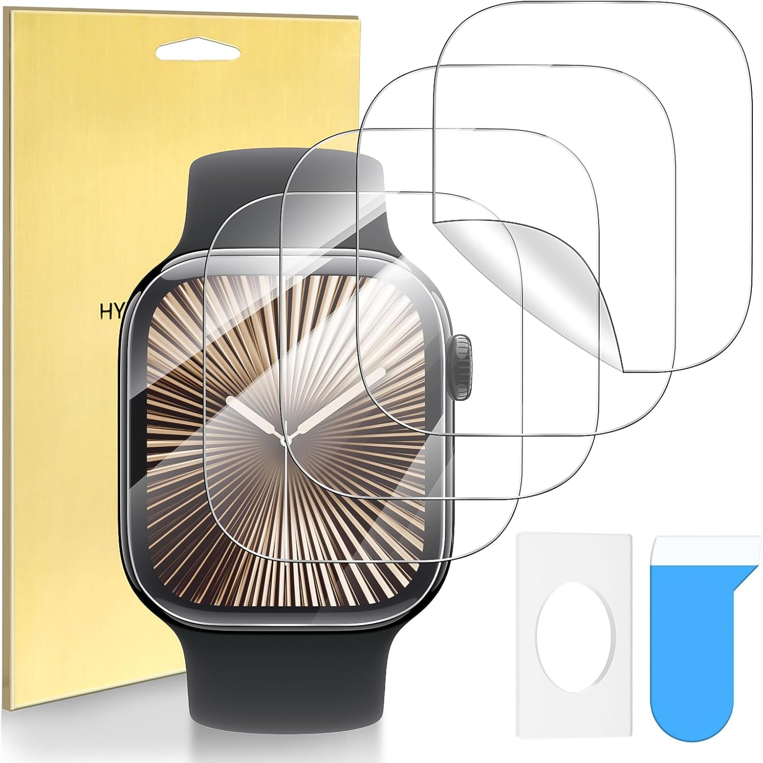 Suoman 5-Pack Screen Protector for Apple Watch Series 11/10 46Mm, Anti-Scratch HD Self-Healing Flexible Full Coverage TPU No Bubble Film for Iwatch 46Mm image number 2