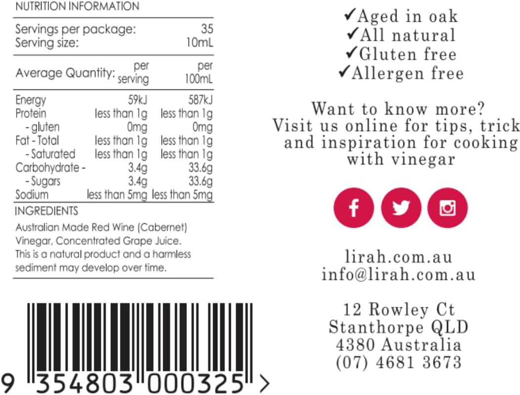 Lirah Grand Reserve Cabernet Vinegar 350Ml