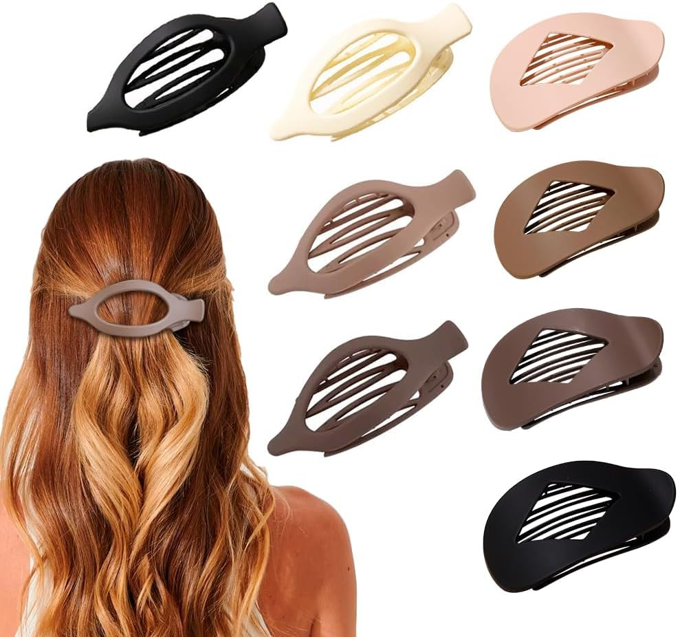 XFSRG Pack of 8 Flat Hair Clips, Oval Hair Clips, Strong Grip Duckbill Clips for Thin, Thick Hair, Simple Hair Accessories for Women (Multicoloured 2) image number 1