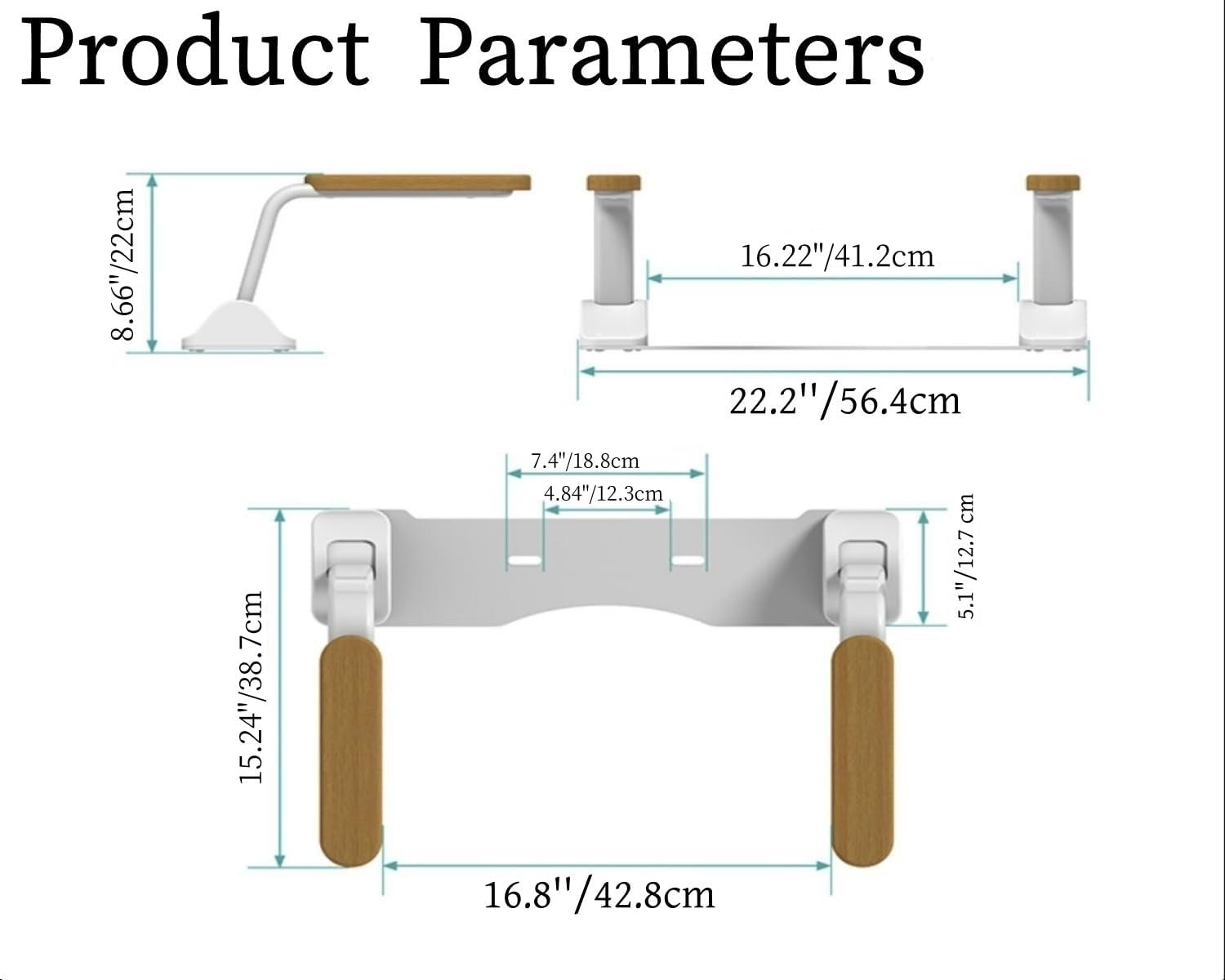 YUET Toilet Safety Rails for Elderly with Flip up Non-Slip Wooden Armrest Handles, 520Lbs Heavy Duty Toilet Safety Support Frame, Toilet Assist Devices for Seniors, Handicap, Disabled, Standing Aid image number 4