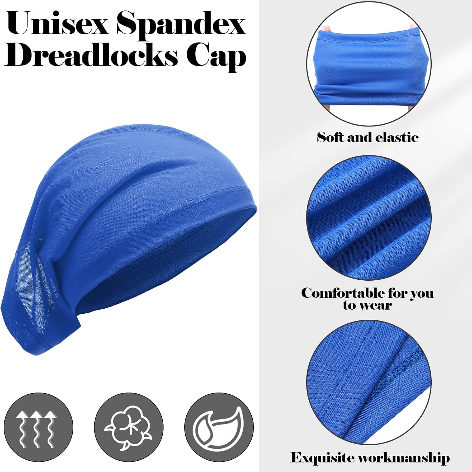 16 Pieces Unisex Dreadlock Cap Spandex Loc Cap Elastic Dread Durag Tube Dread Cap Long Dreadlock Hair Cover for Men Women image number 1