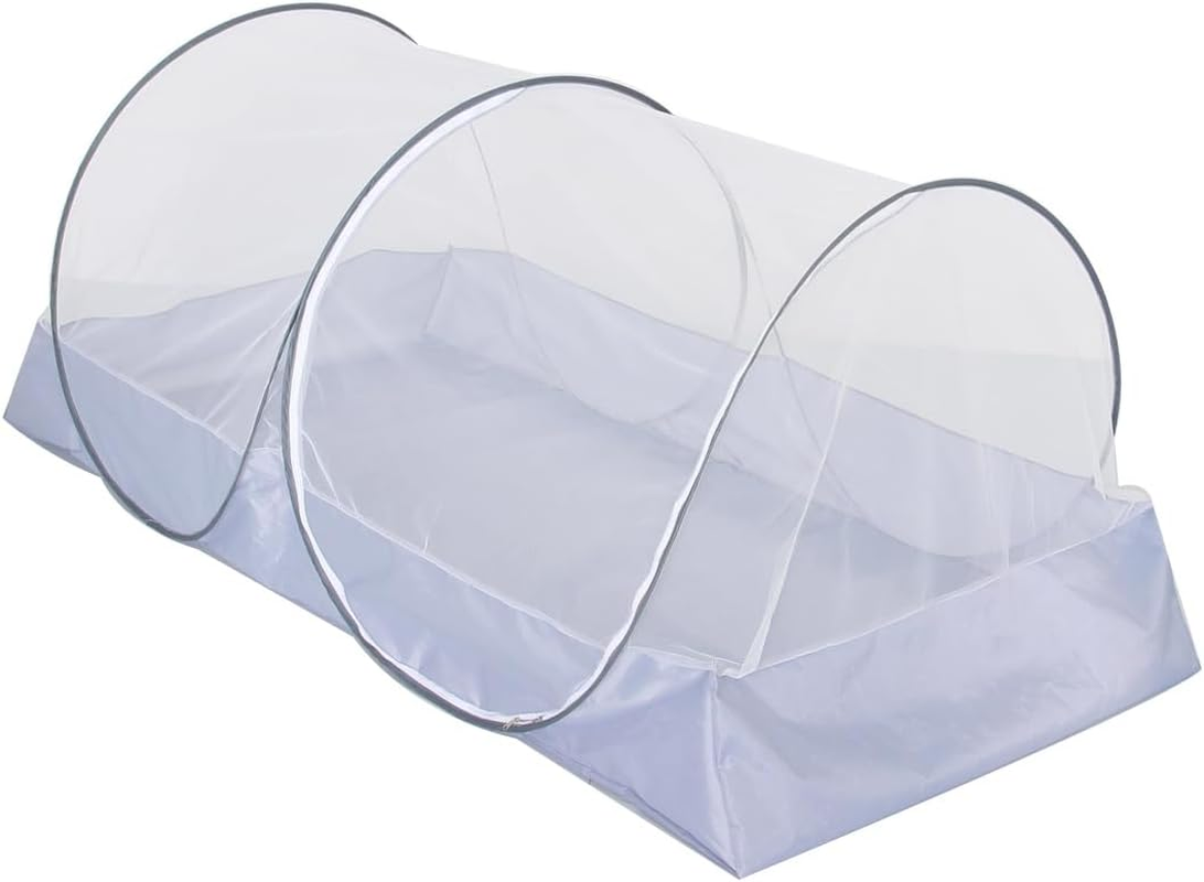 CMINGJ Portable Mosquito Net Foldable Pop-Up Travel Mosquito Net for Bed Free Installation-Suitable for Baby Adults Bedroom, Camping, Nap, Patio (Large-Side Zipper(White Net)) image number 4