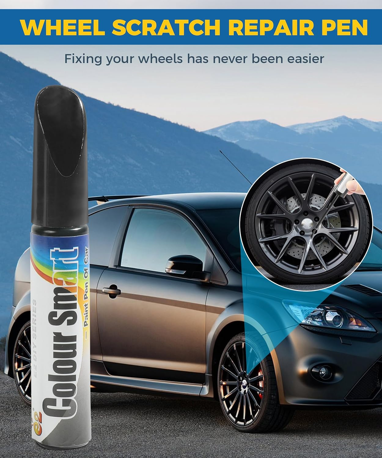 Touch up Paint for Cars,Rim Paint,Car Accessories Wheel Paint,Auto Touch up Paint,Car Scratch Remover Pen,Rim Scratch Repair,Car Paint Automotive Paint, Rim Paint for Car Wheel Repair (Black) image number 5