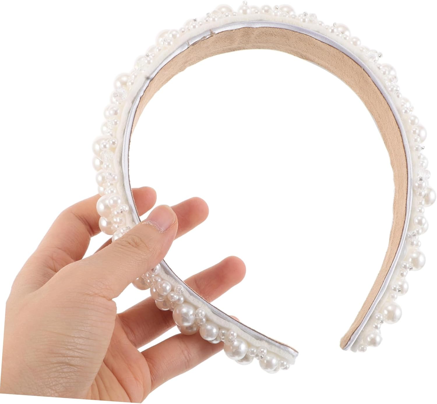 Handcrafted Bridal Headband with Faux Pearls Elegant Wedding Hair Accessories for Women Versatile French Inspired Jewelled Headband for Photoshoots and Special Occasions